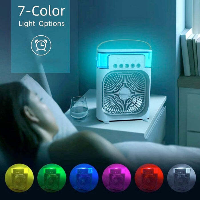 Portable Air Conditioner Fan - Plastic, 16 Inch , Multicolor, 90 Watt Power Consumption, Adjustable Wind Speed And Direction, Removable Water Tank For Easy Cleaning And Ice Placement
