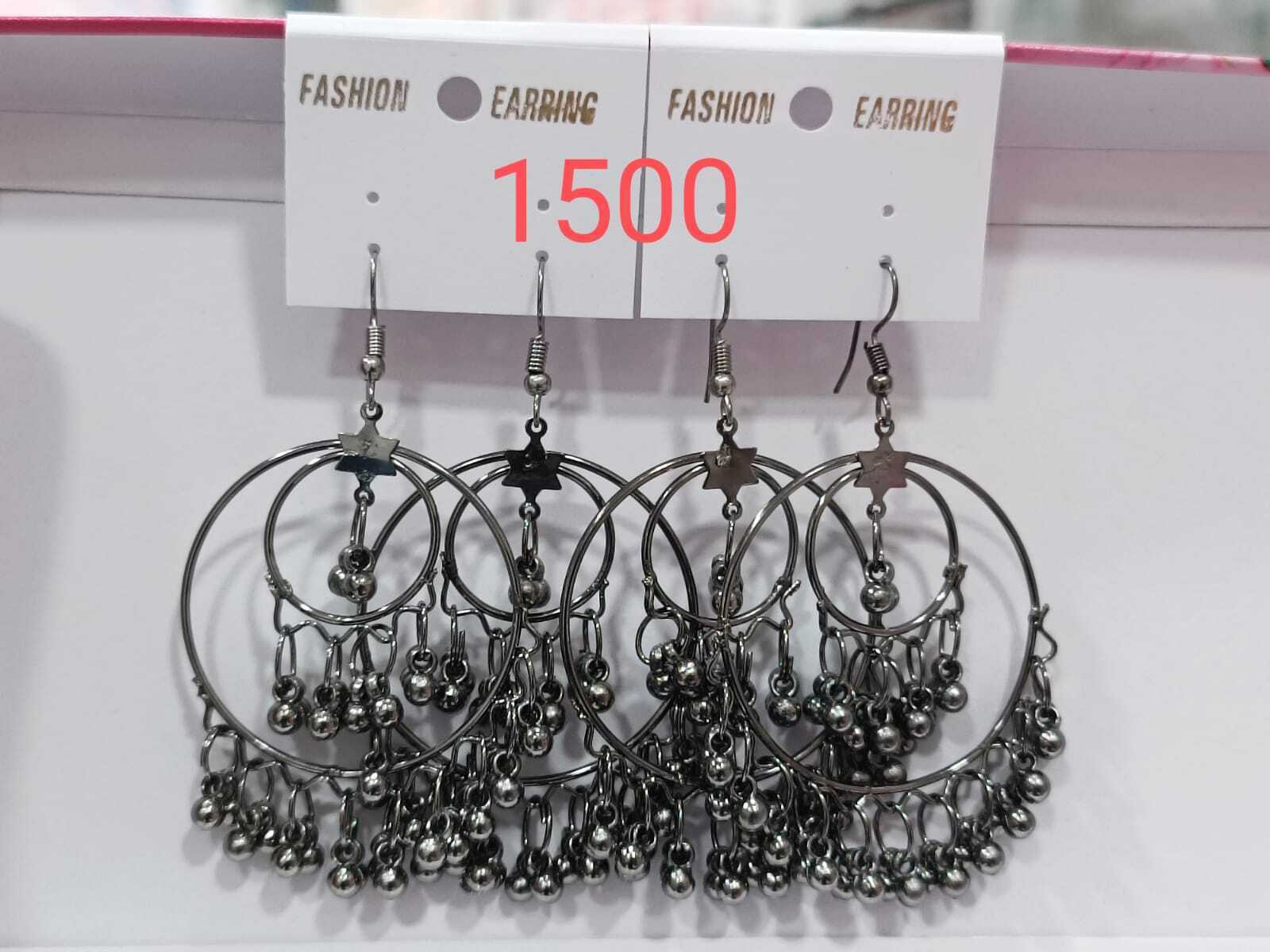 Patra Earring - Alloy Metal, 2 Inch Diameter, Black | Durable Material, Elegant Design, Lightweight Feel, Stylish Accessory, Trendy Look