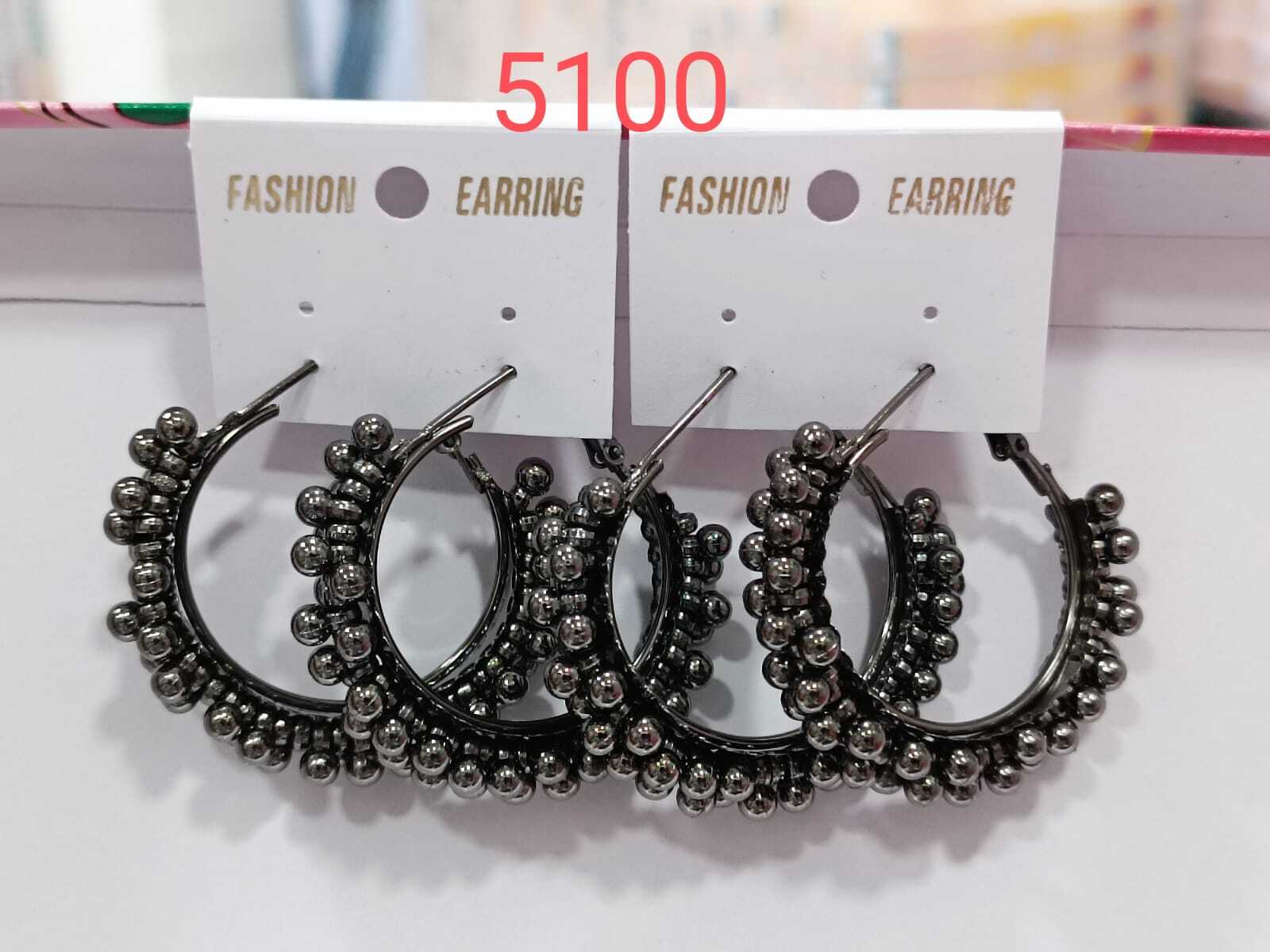 Patra Earring - Alloy Metal, 2 Inch Diameter, Black | Durable Material, Elegant Design, Lightweight Feel, Stylish Accessory, Trendy Look