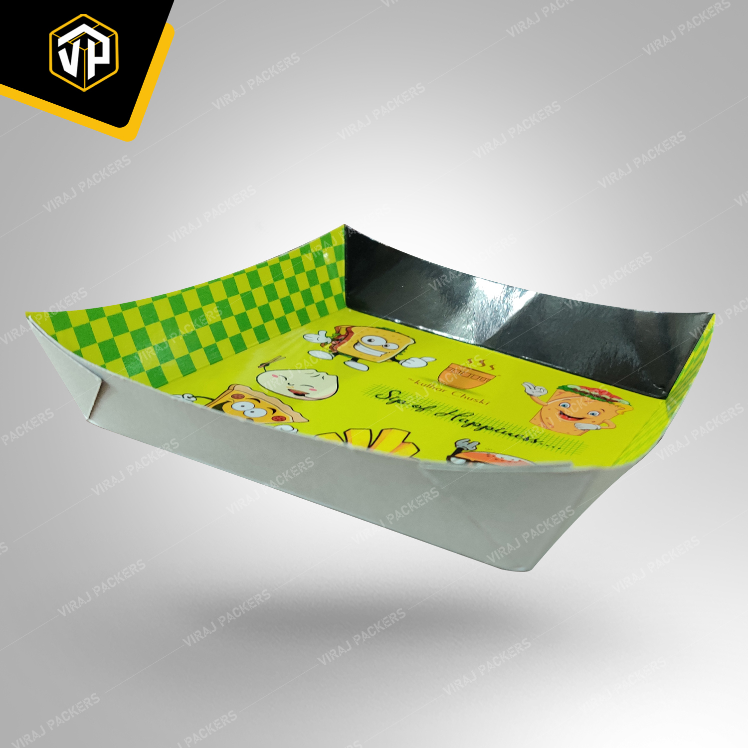 Small Boat Paper Plate - Biodegradable Paper Customized Size - Glossy Finish Grease-resistant Eco-friendly Design