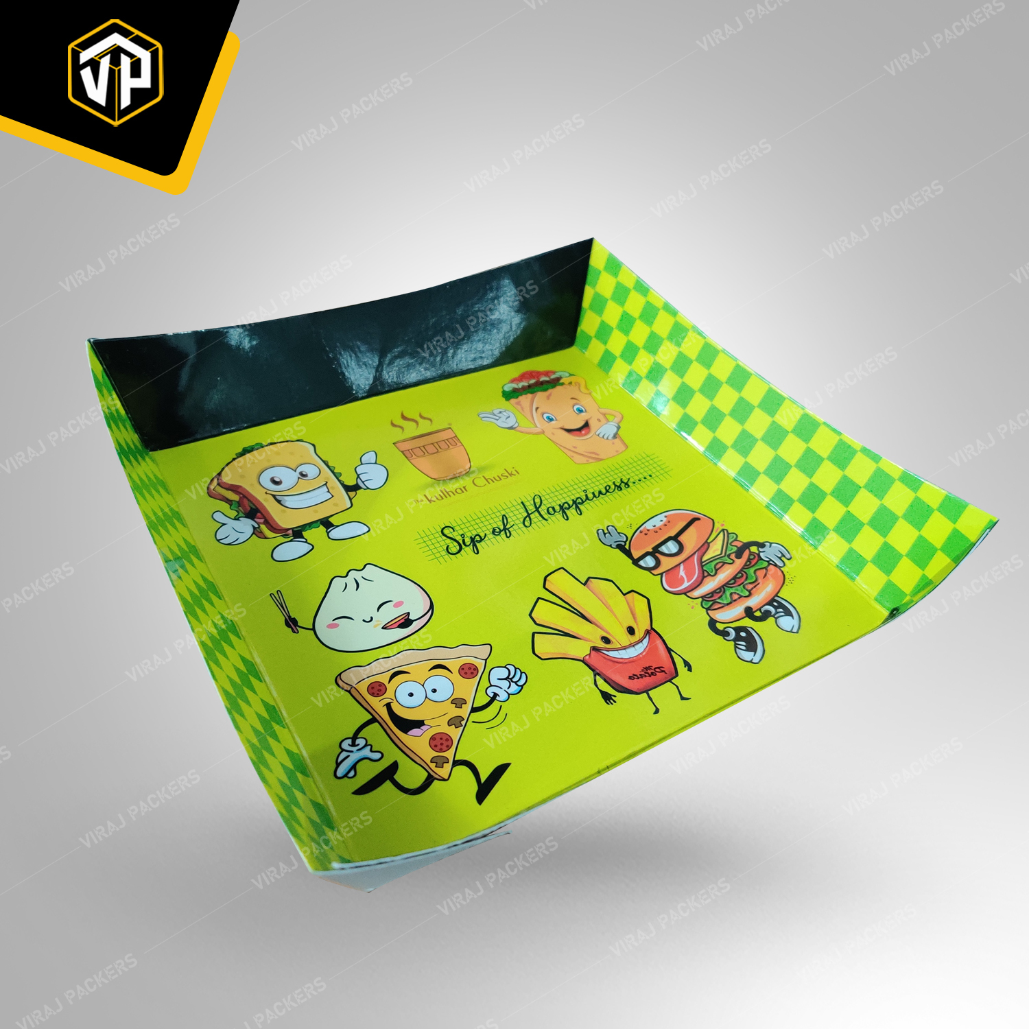 Small Boat Paper Plate - Biodegradable Paper Customized Size - Glossy Finish Grease-resistant Eco-friendly Design