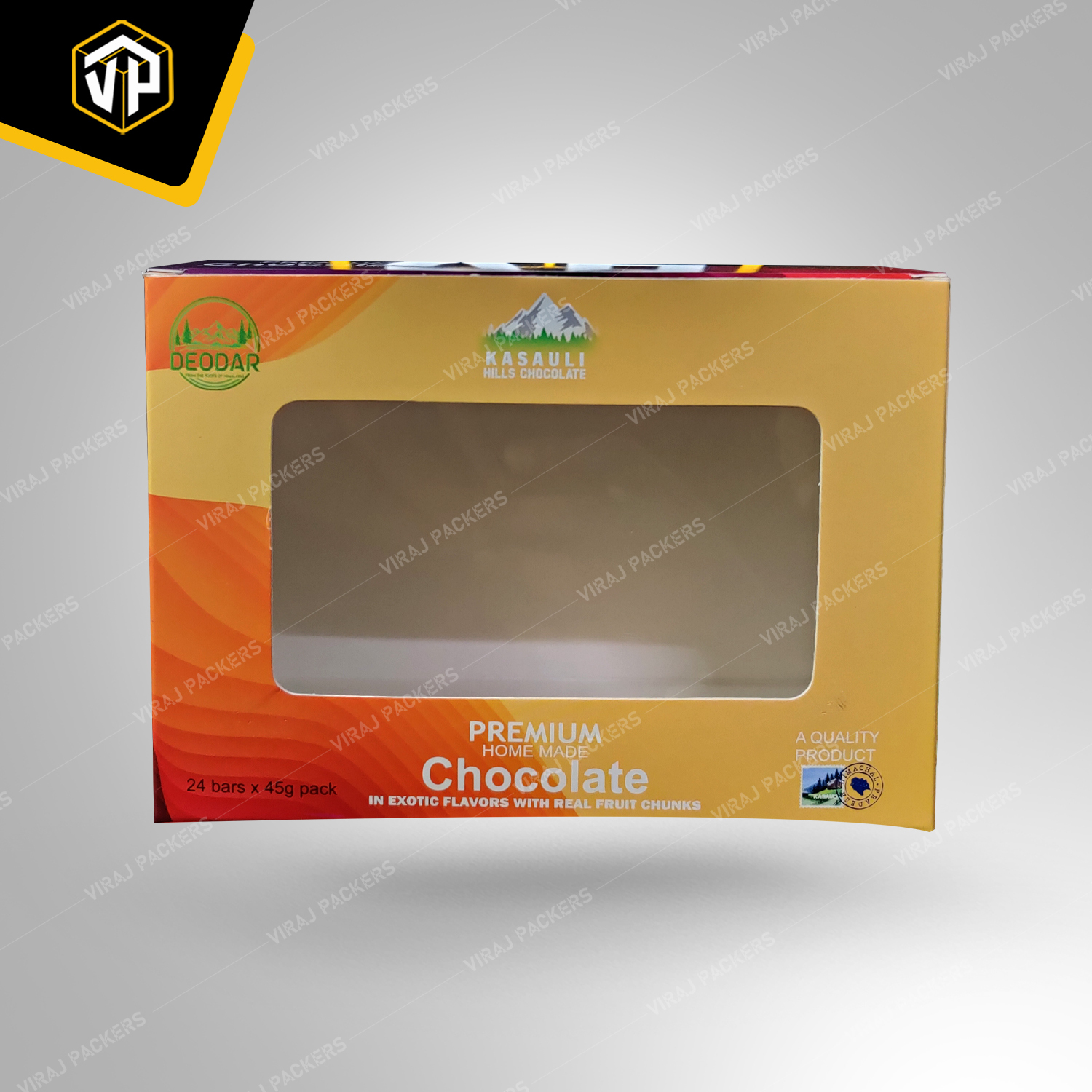 Confectionary Window Cut Master Chocolate Box - Paper, Customized Size, Glossy Lamination | Clear Window For Display, Customizable Printing, Eco-friendly Options