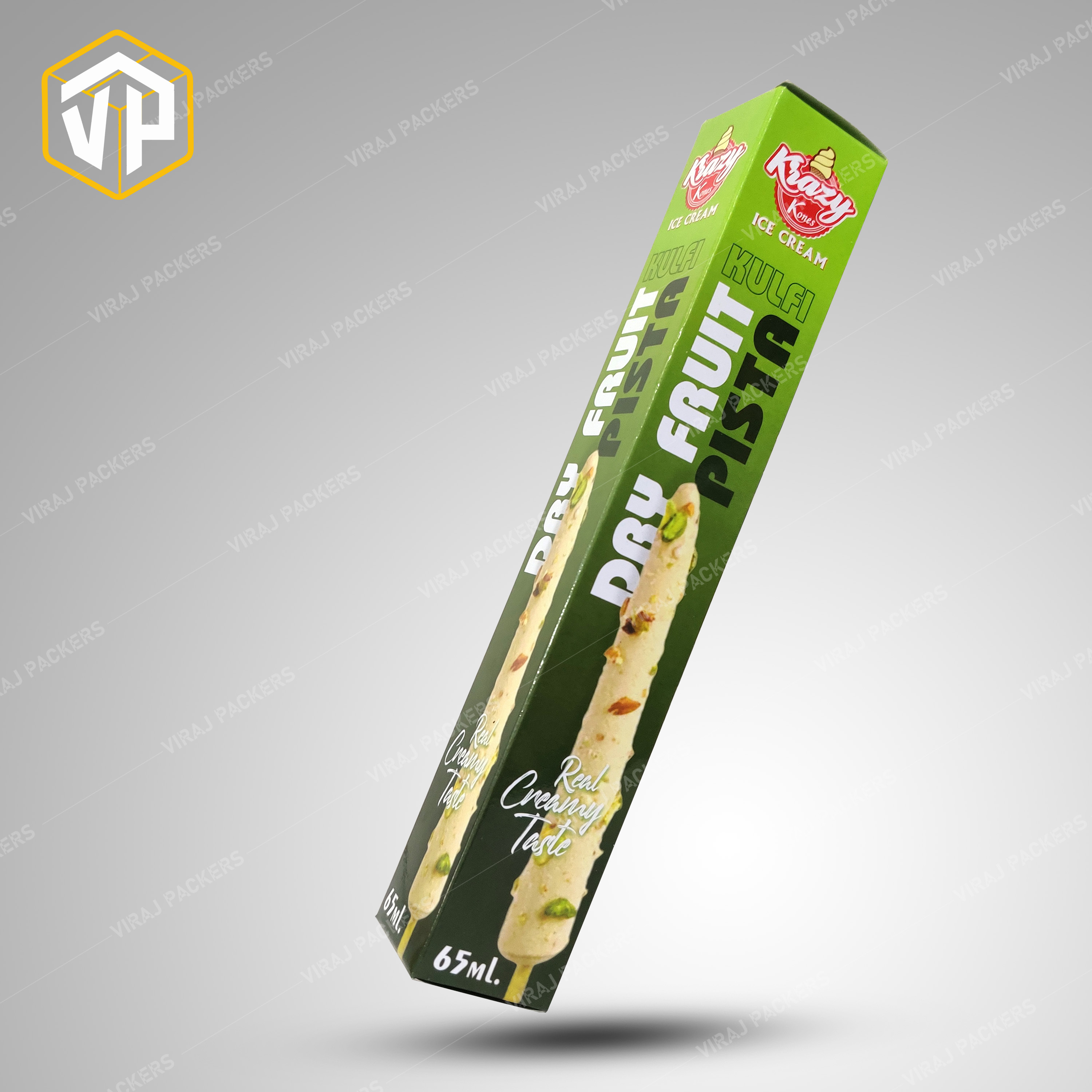 Printed Kulfy Ice Cream Box - Sturdy Cardboard, Customized Size , Glossy Lamination , Uv Offset Printing , Secure Lid With Eco-friendly Options