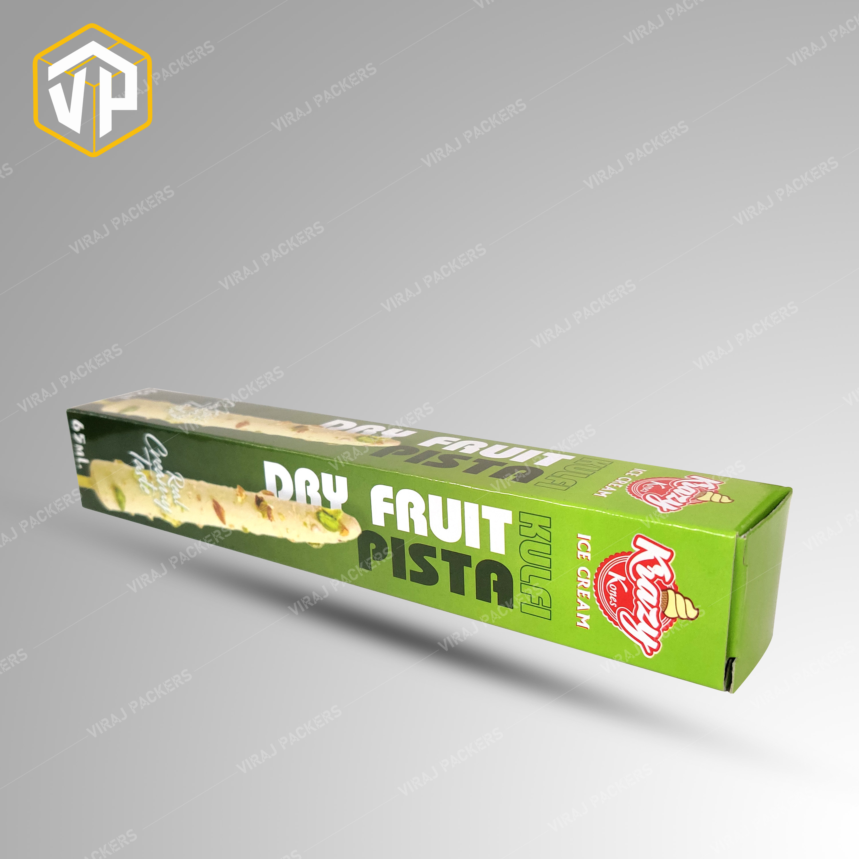 Printed Kulfy Ice Cream Box - Sturdy Cardboard, Customized Size , Glossy Lamination , Uv Offset Printing , Secure Lid With Eco-friendly Options