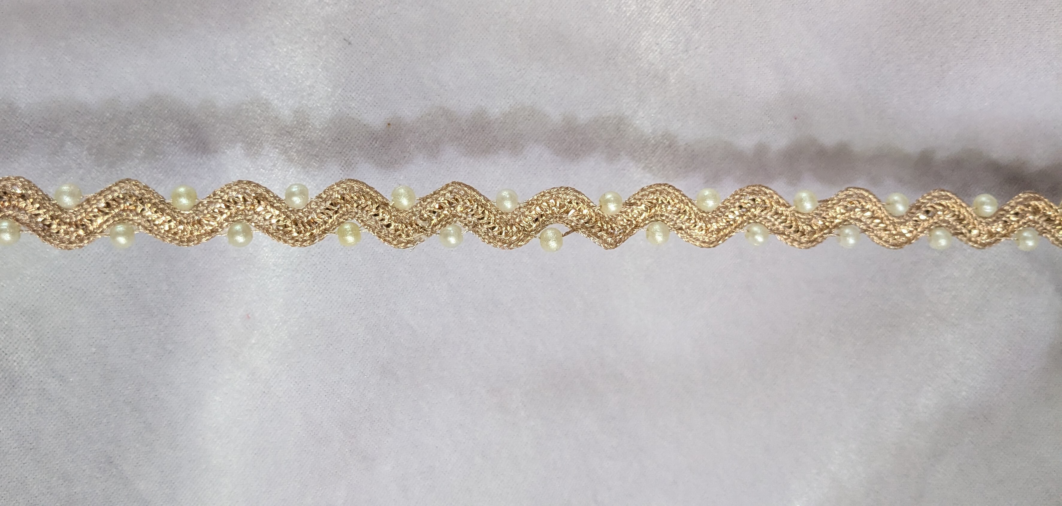 Vak Lace With Moti - Color: Perl Matt