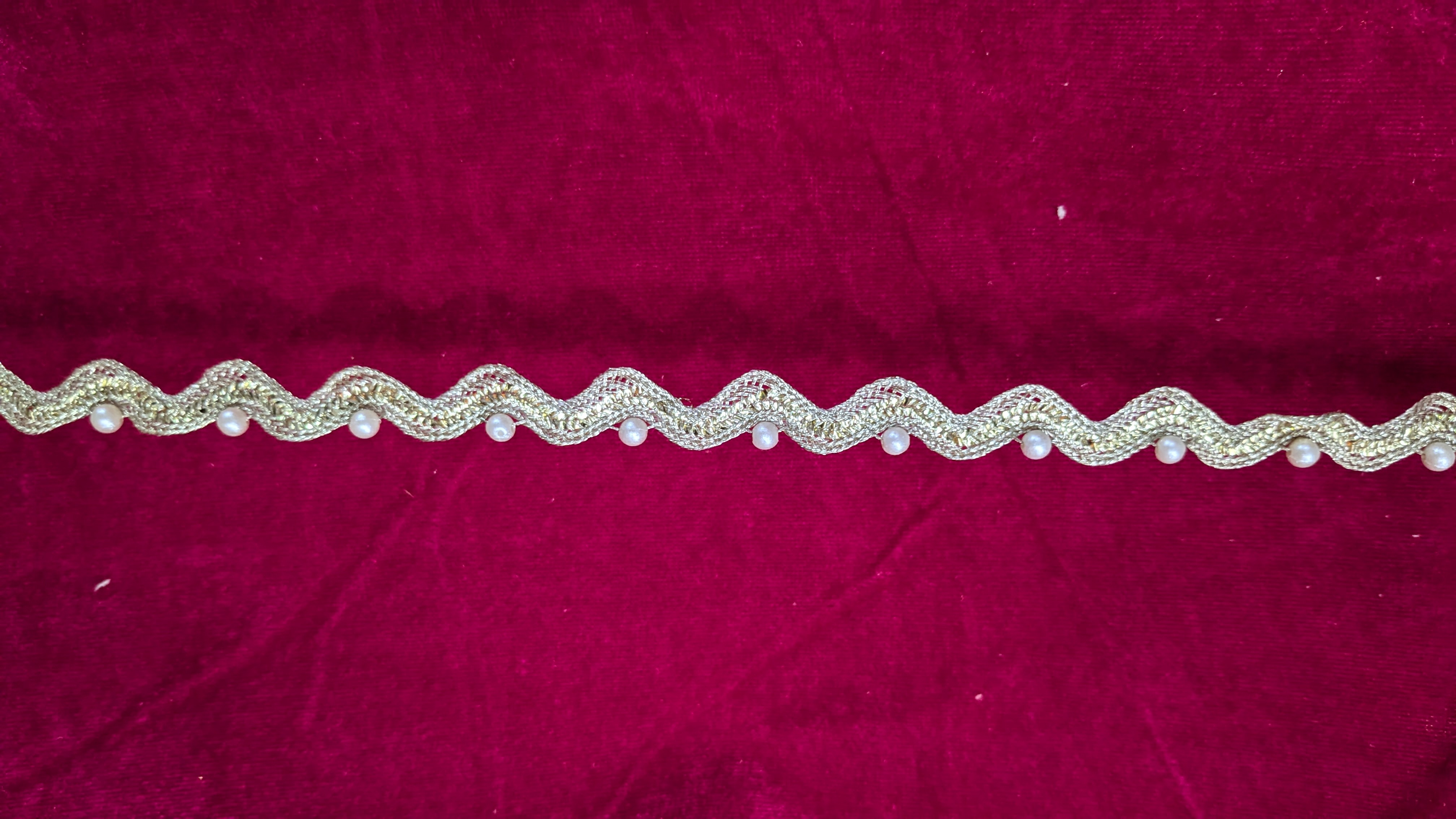 Vak Lace With Moti - Color: Perl Matt