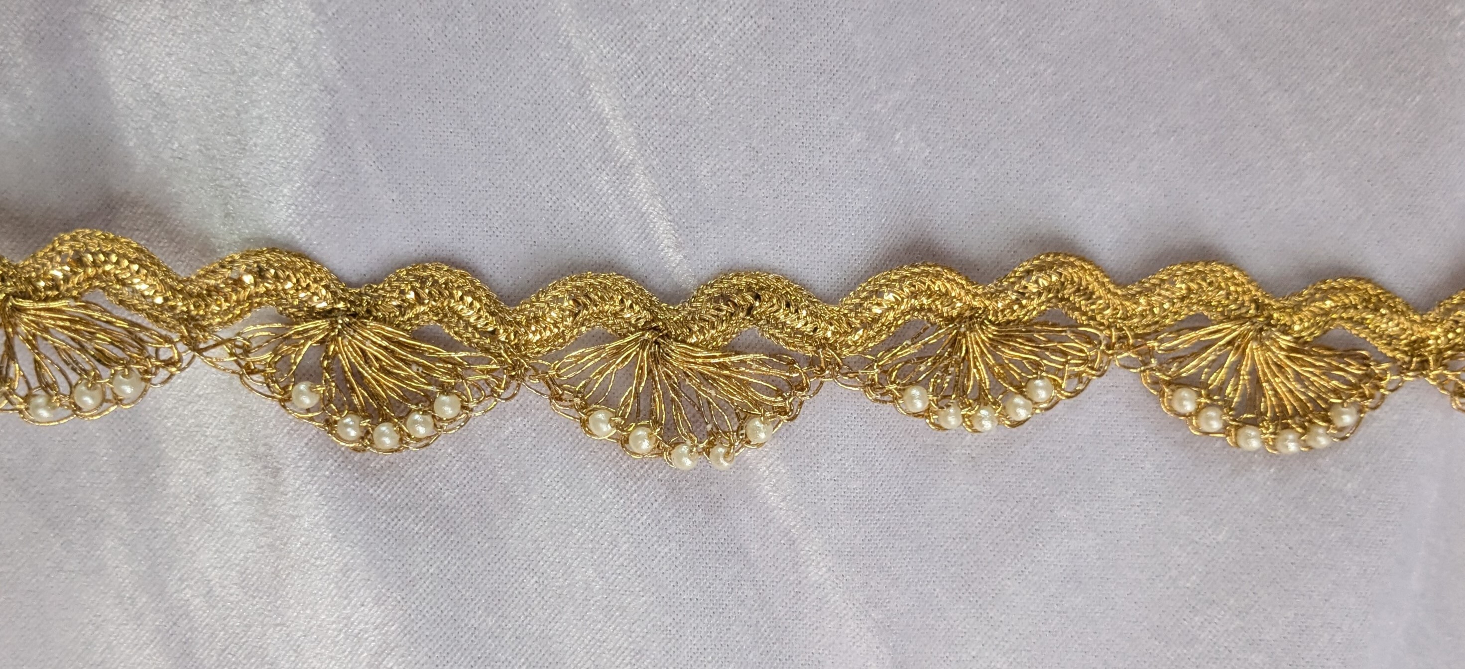 Vak Lace With Moti - Color: Perl Matt