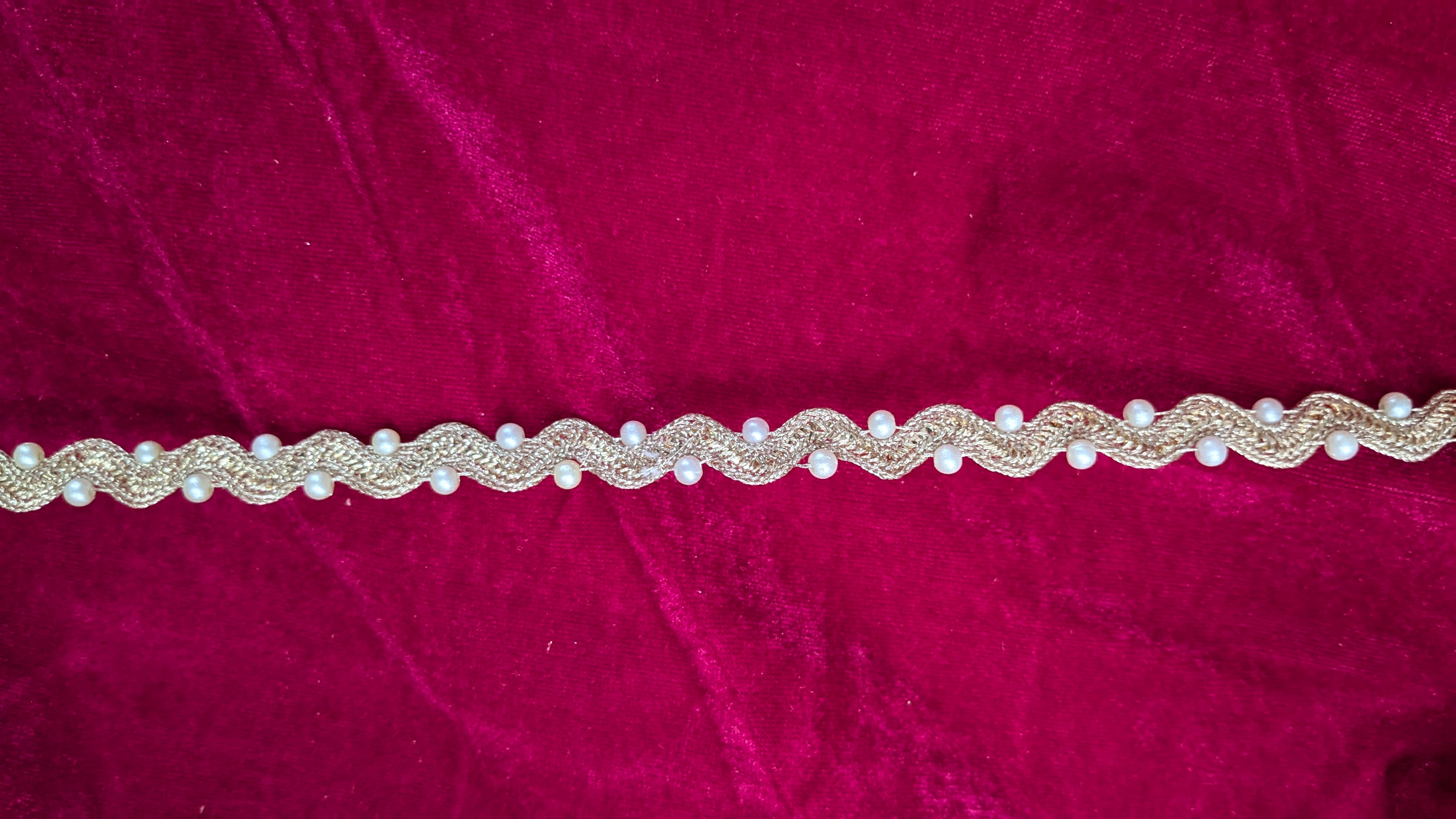 Vak Lace With Moti - Color: Perl Matt