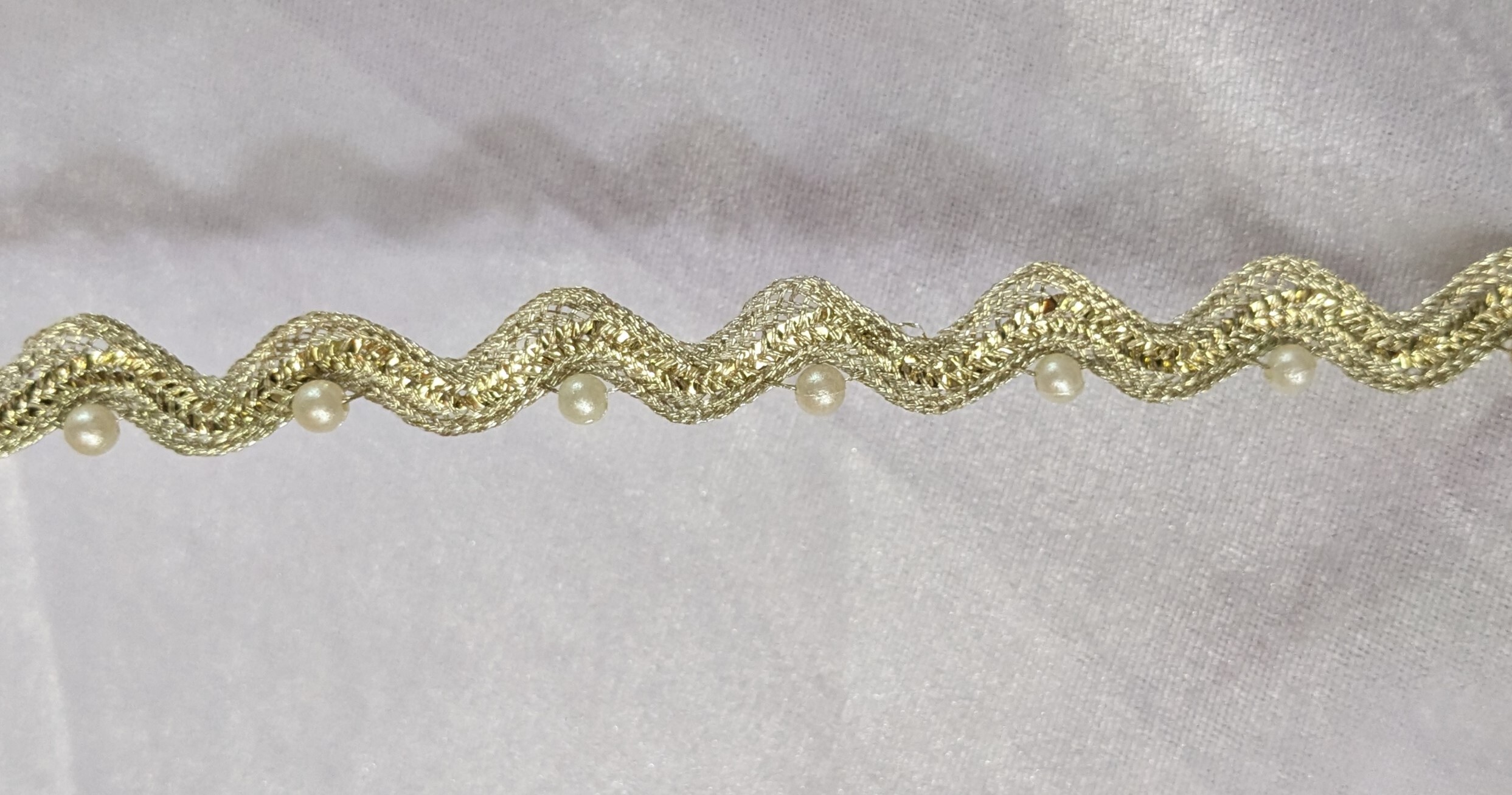 Vak Lace With Moti - Color: Perl Matt