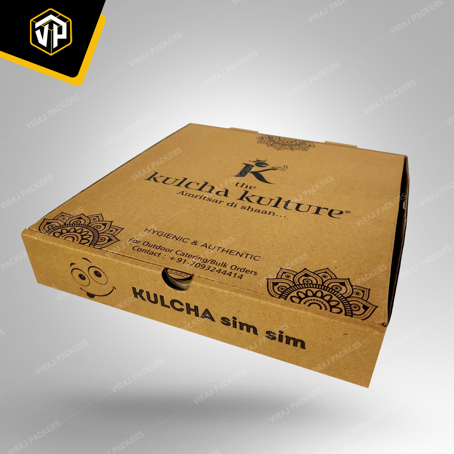 Corrugated Pizza And Dosa Packaging Box - 3-ply Paper, Customized Size | Durable Design, Secure Closure, Eco-friendly Options Available