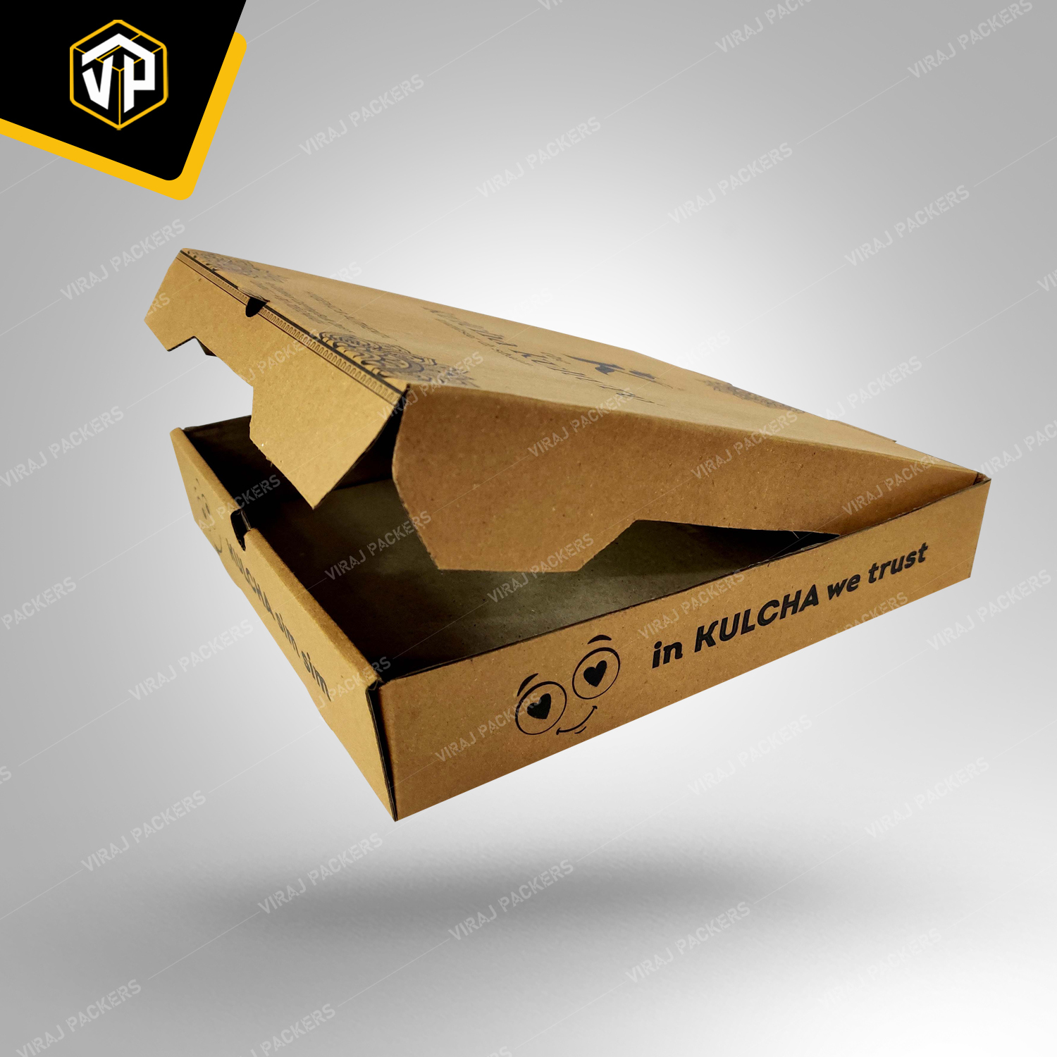 Corrugated Pizza And Dosa Packaging Box - 3-ply Paper, Customized Size | Durable Design, Secure Closure, Eco-friendly Options Available