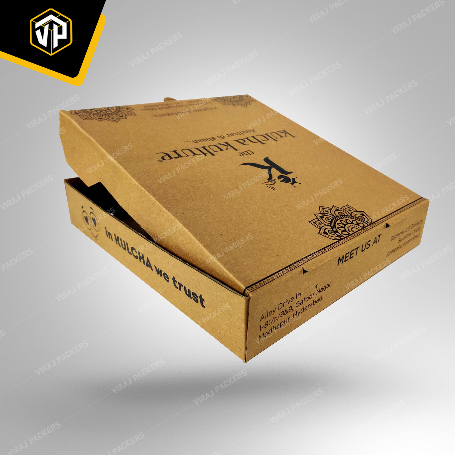 Corrugated Pizza And Dosa Packaging Box - 3-ply Paper, Customized Size | Durable Design, Secure Closure, Eco-friendly Options Available