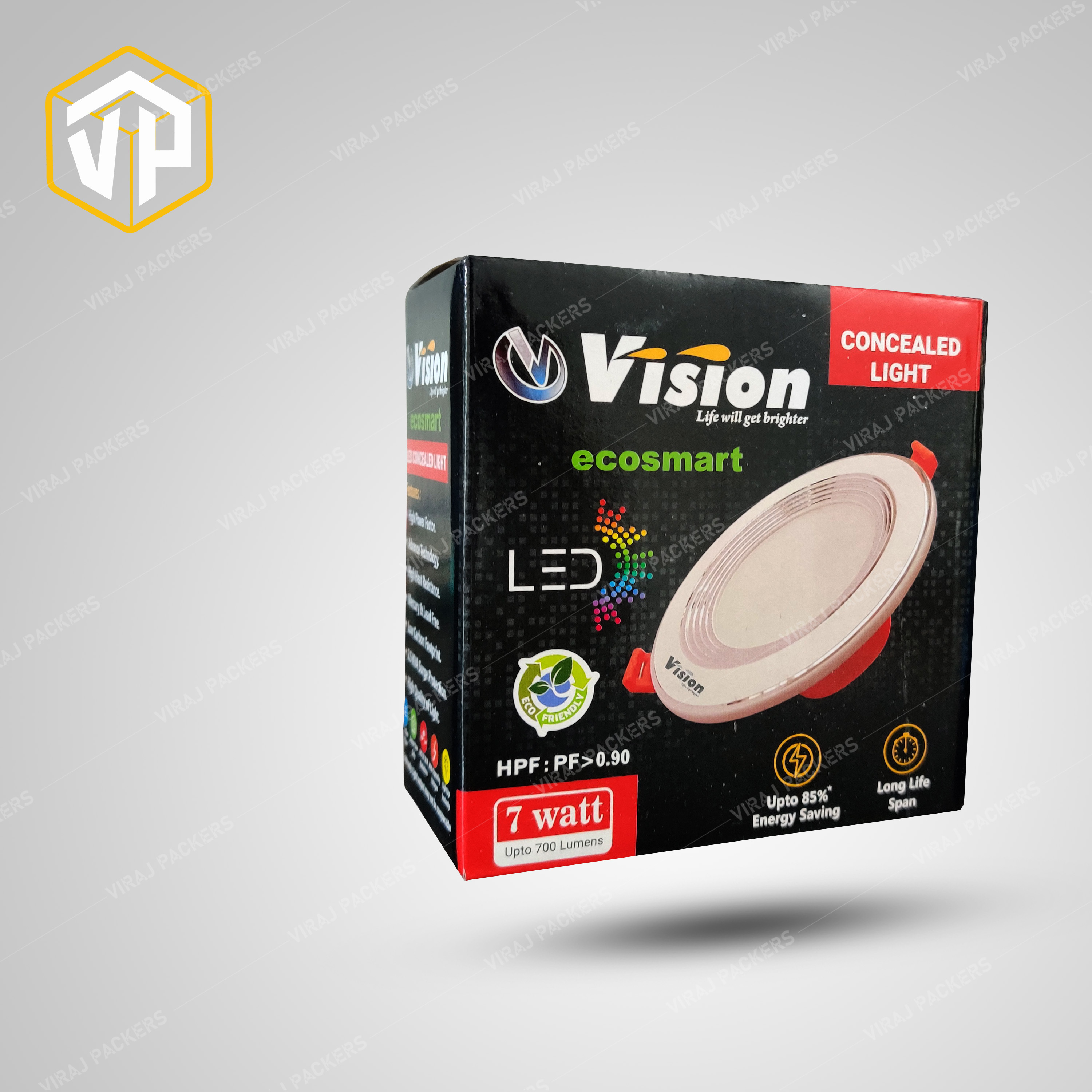 Concealed Led Lights Packaging Box With Custom Printing - Paper Material, Customized Size, Glossy Lamination, Uv Offset Printing | Secure Closure, Eco-friendly Options Available
