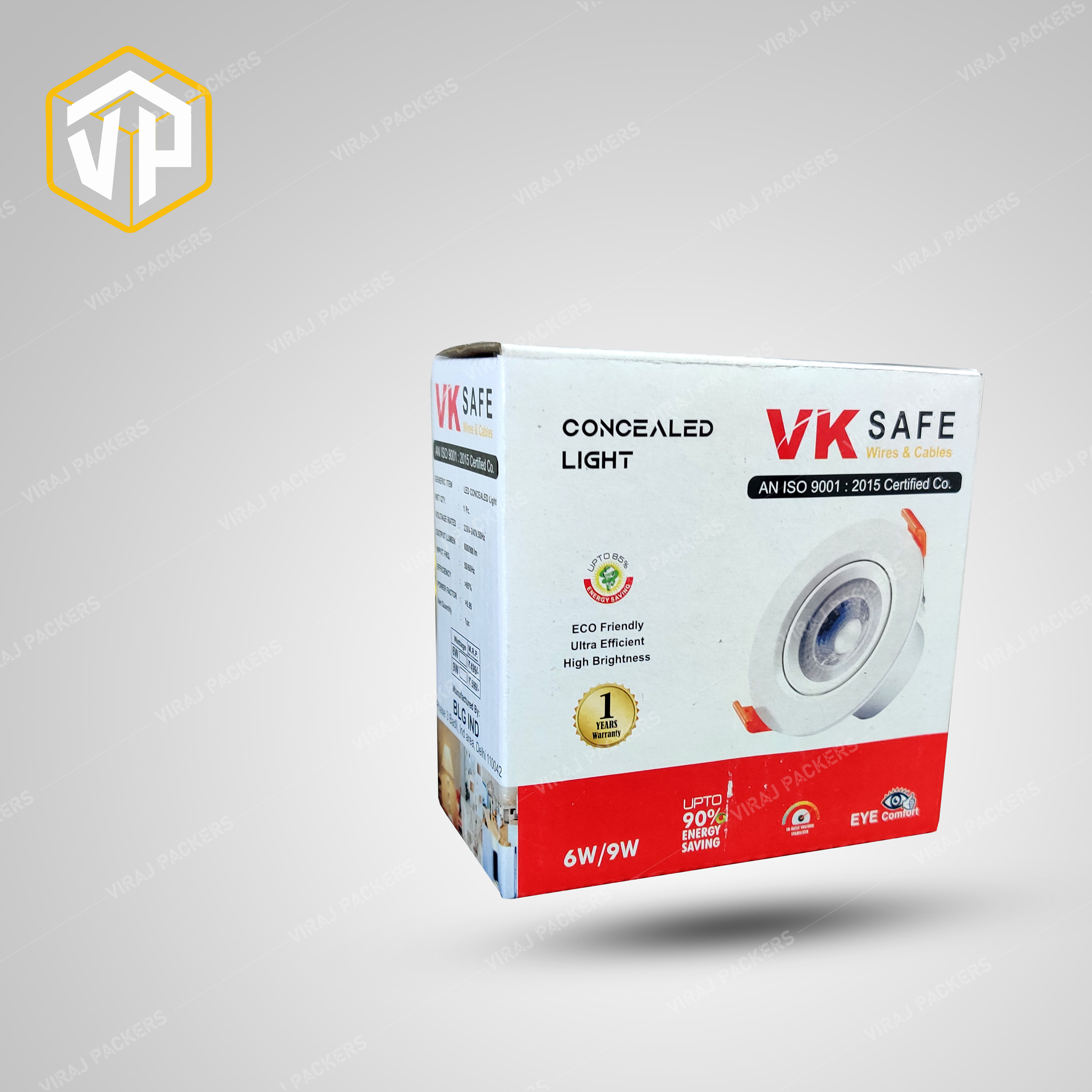 Concealed Led Lights Packaging Box With Custom Printing - Paper Material, Customized Size, Glossy Lamination, Uv Offset Printing | Secure Closure, Eco-friendly Options Available