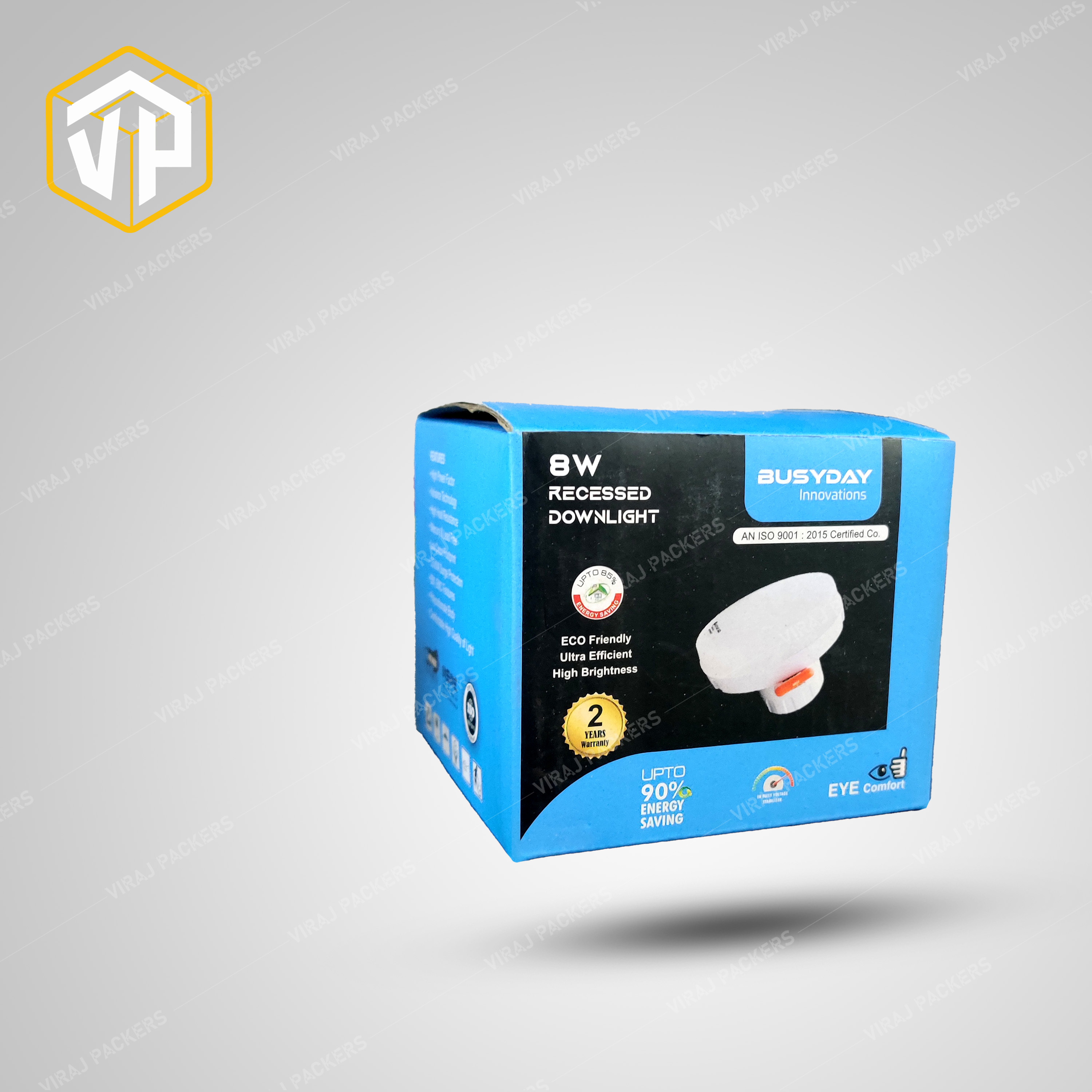 Concealed Led Lights Packaging Box With Custom Printing - Paper Material, Customized Size, Glossy Lamination, Uv Offset Printing | Secure Closure, Eco-friendly Options Available
