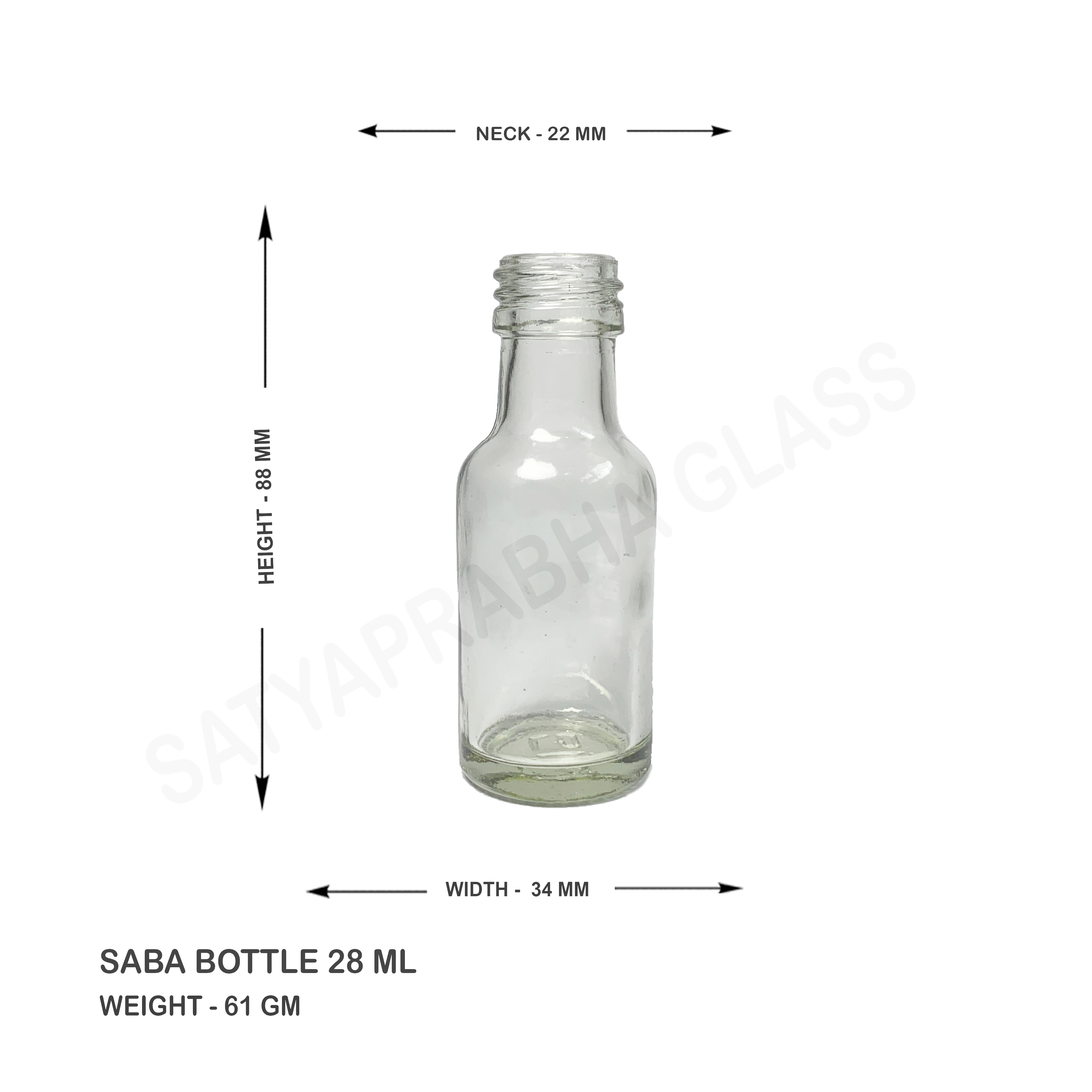28 Ml Saba Bottle - Color: Transparent