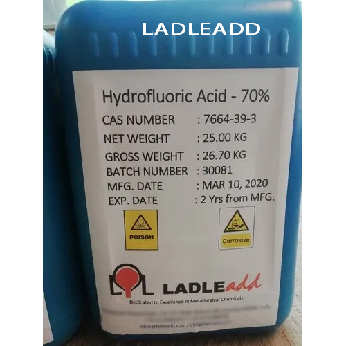 Cas No 7664-39-3 Hydrofluoric Acid - Purity: 70%