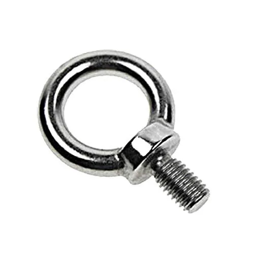 Stainless Steel Eye Bolt - Round Head, Silver Finish | Industrial Use, Polished Surface Treatment