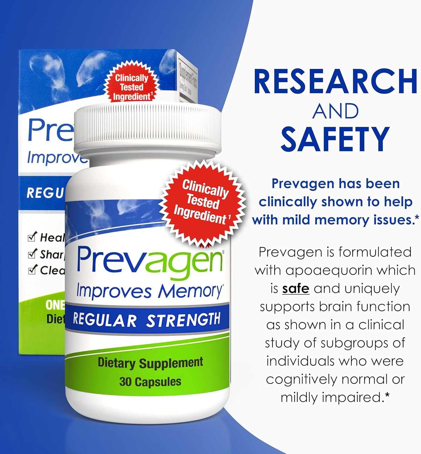 Prevagen Improves Memory - Regular Strength 10mg, 30 Capsules With Apoaequorin & Vitamin D & Prevagen 7-day Pill Minder Brain Supplement For Better Brain Health, Supports Healthy Brain Function