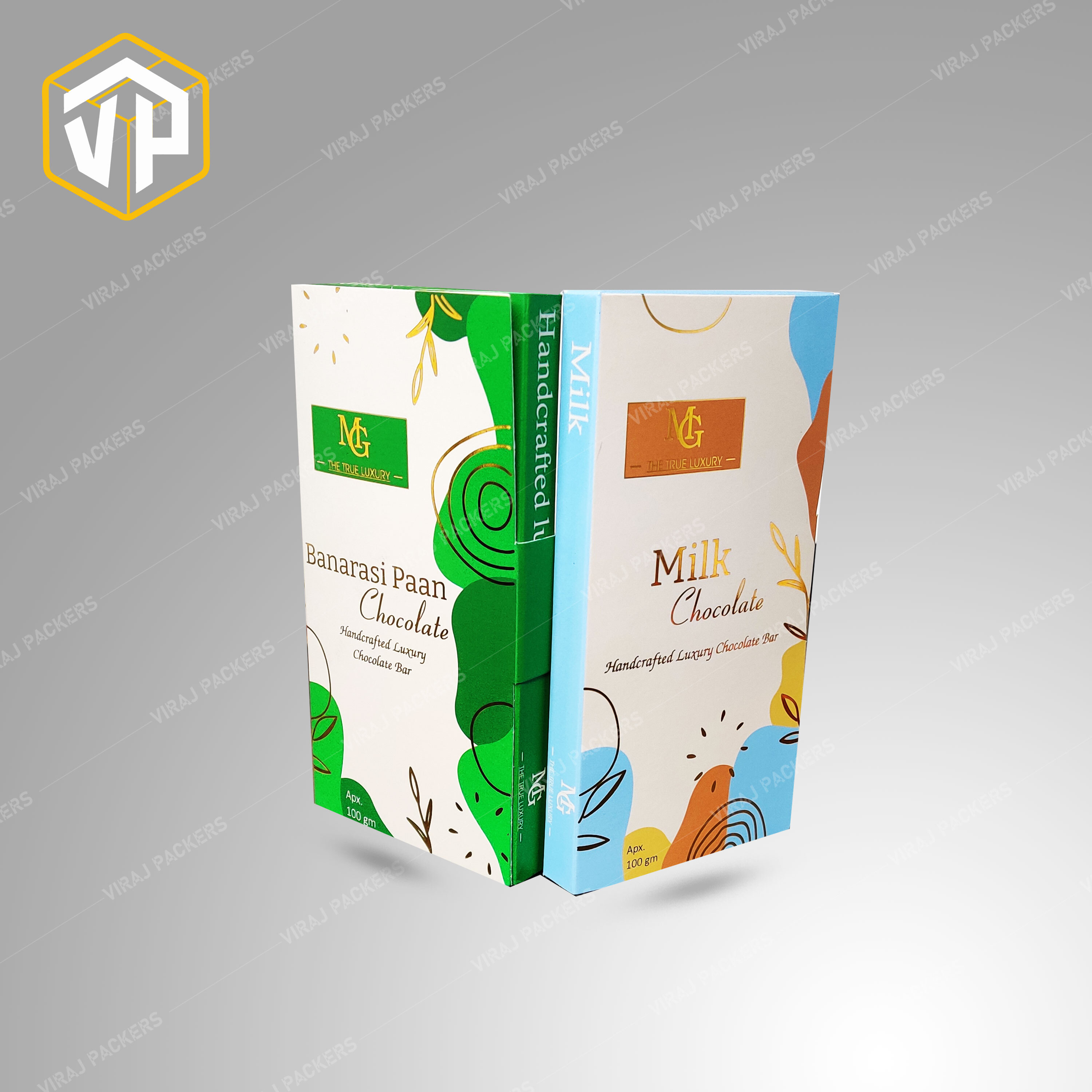 Premium Custom Printed Handmade Chocolate Packaging Box With Golden Foil Stamping - Paper, Customized Size, Glossy Lamination | Uv Offset Printing, Rectangular Shape, Elegant Presentation