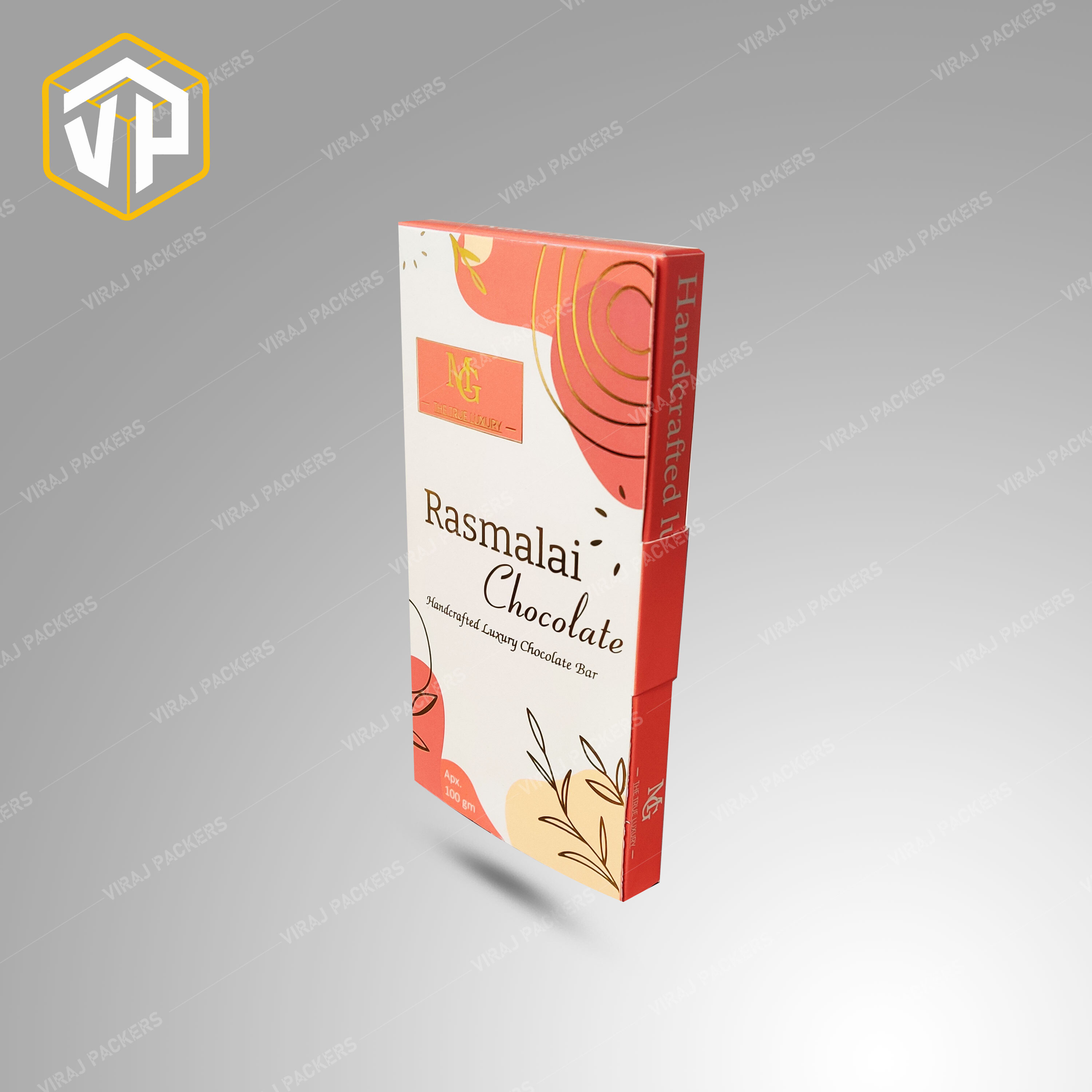 Premium Custom Printed Handmade Chocolate Packaging Box With Golden Foil Stamping - Paper, Customized Size, Glossy Lamination | Uv Offset Printing, Rectangular Shape, Elegant Presentation