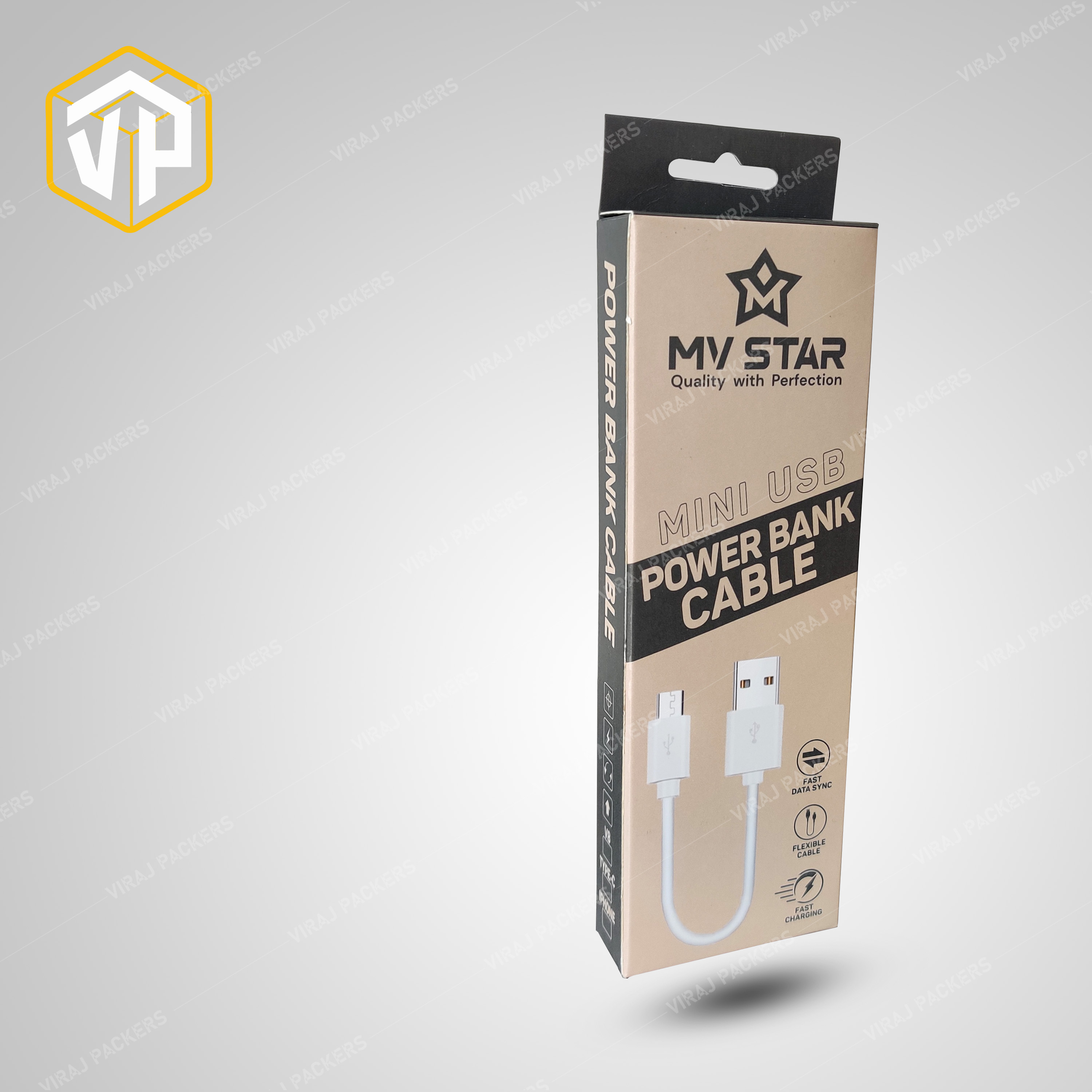 Custom Print Data Cable Packaging Box - Sturdy Material, Customized Size, Glossy Lamination , Secure Closure For Enhanced Product Visibility