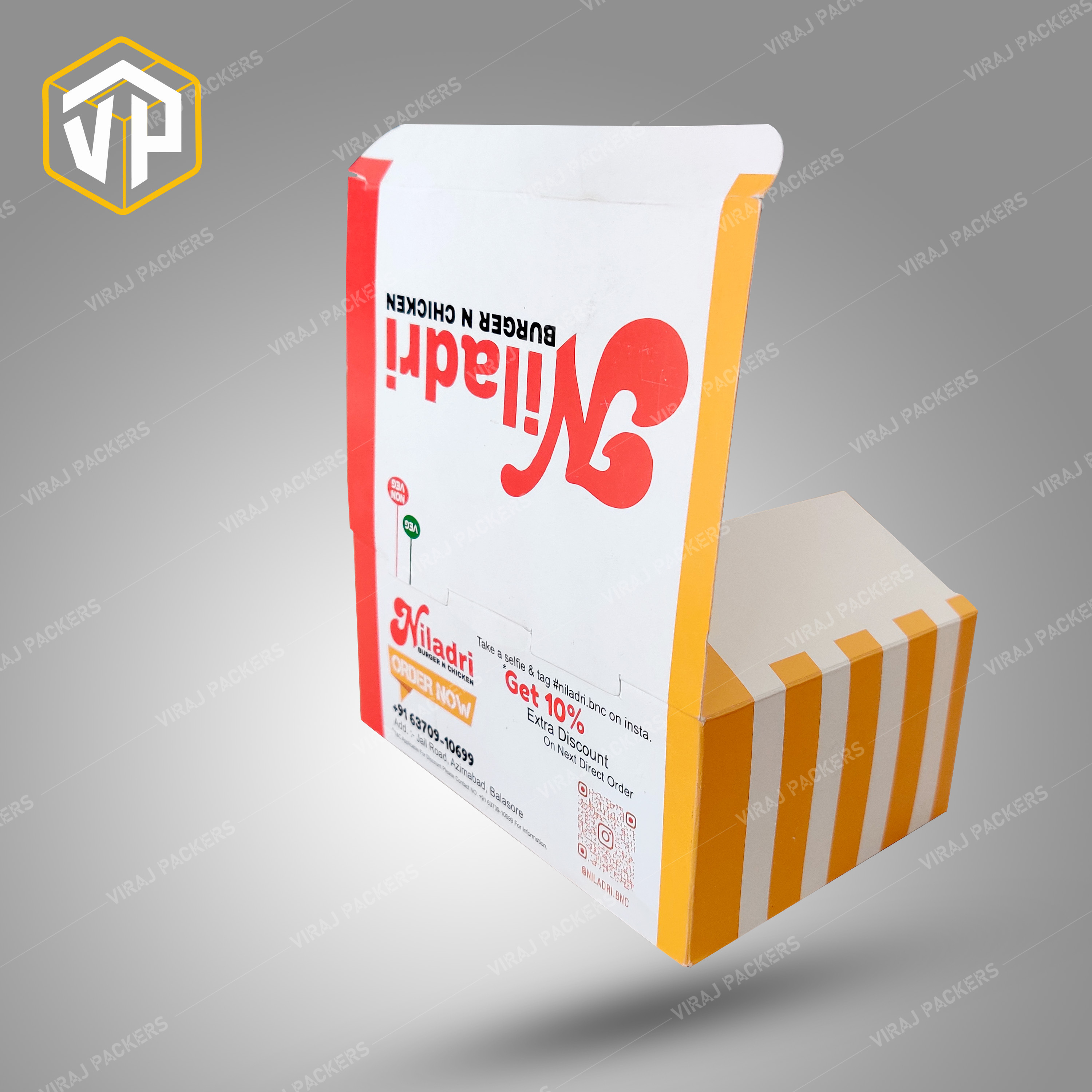 Printed Fried Chicken Packaging Box - Paper Material, Customized Size, Glossy Lamination Finish | Secure Closure, Eco-friendly Option Available, Vibrant Uv Offset Print