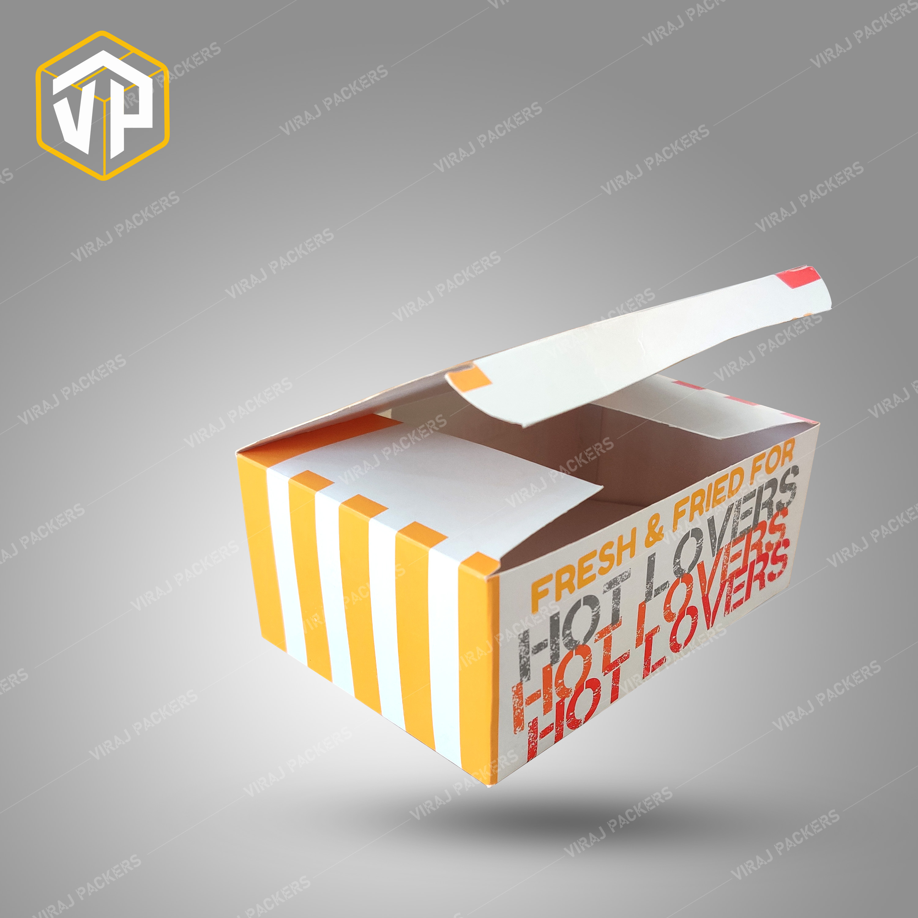 Printed Fried Chicken Packaging Box - Paper Material, Customized Size, Glossy Lamination Finish | Secure Closure, Eco-friendly Option Available, Vibrant Uv Offset Print