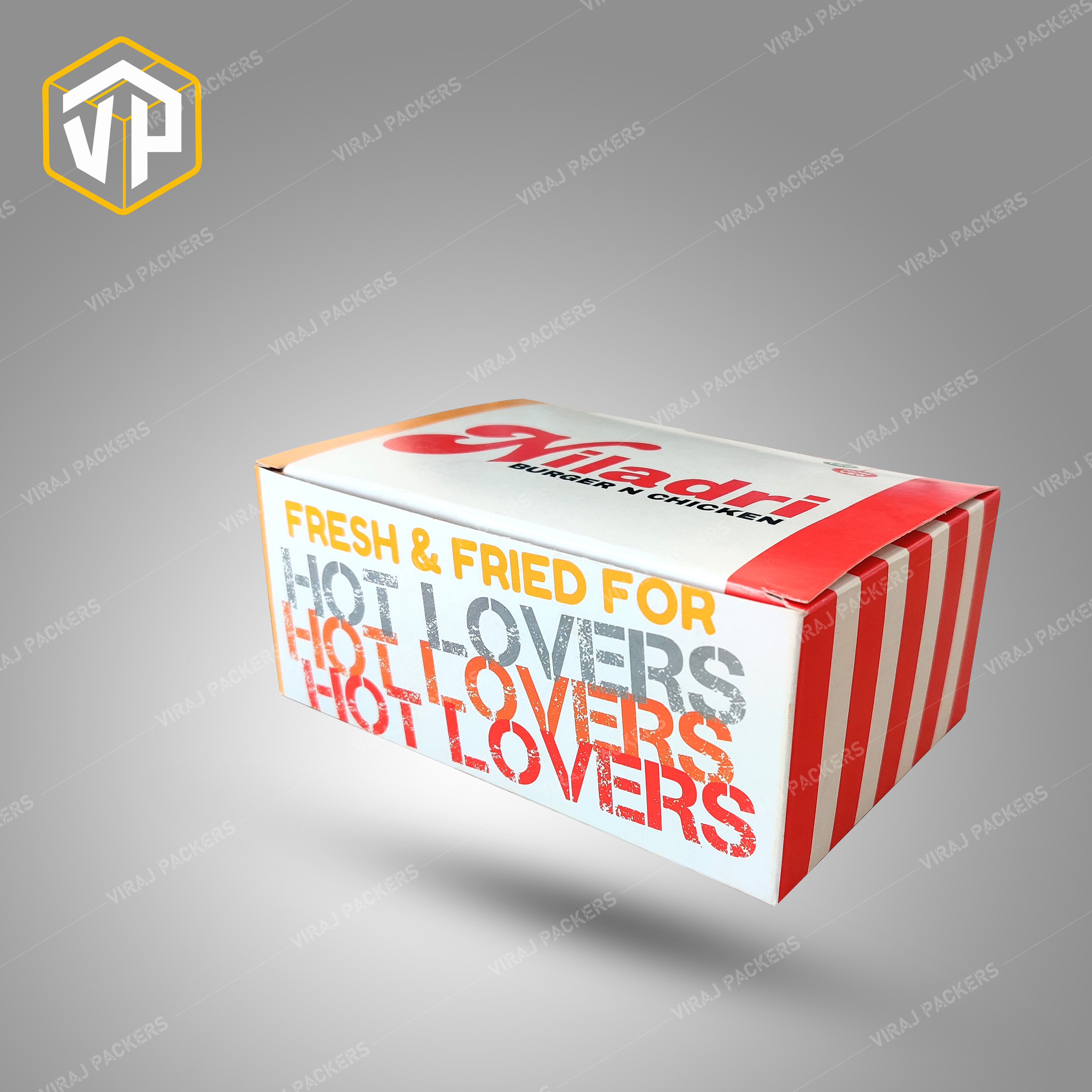 Printed Fried Chicken Packaging Box - Paper Material, Customized Size, Glossy Lamination Finish | Secure Closure, Eco-friendly Option Available, Vibrant Uv Offset Print