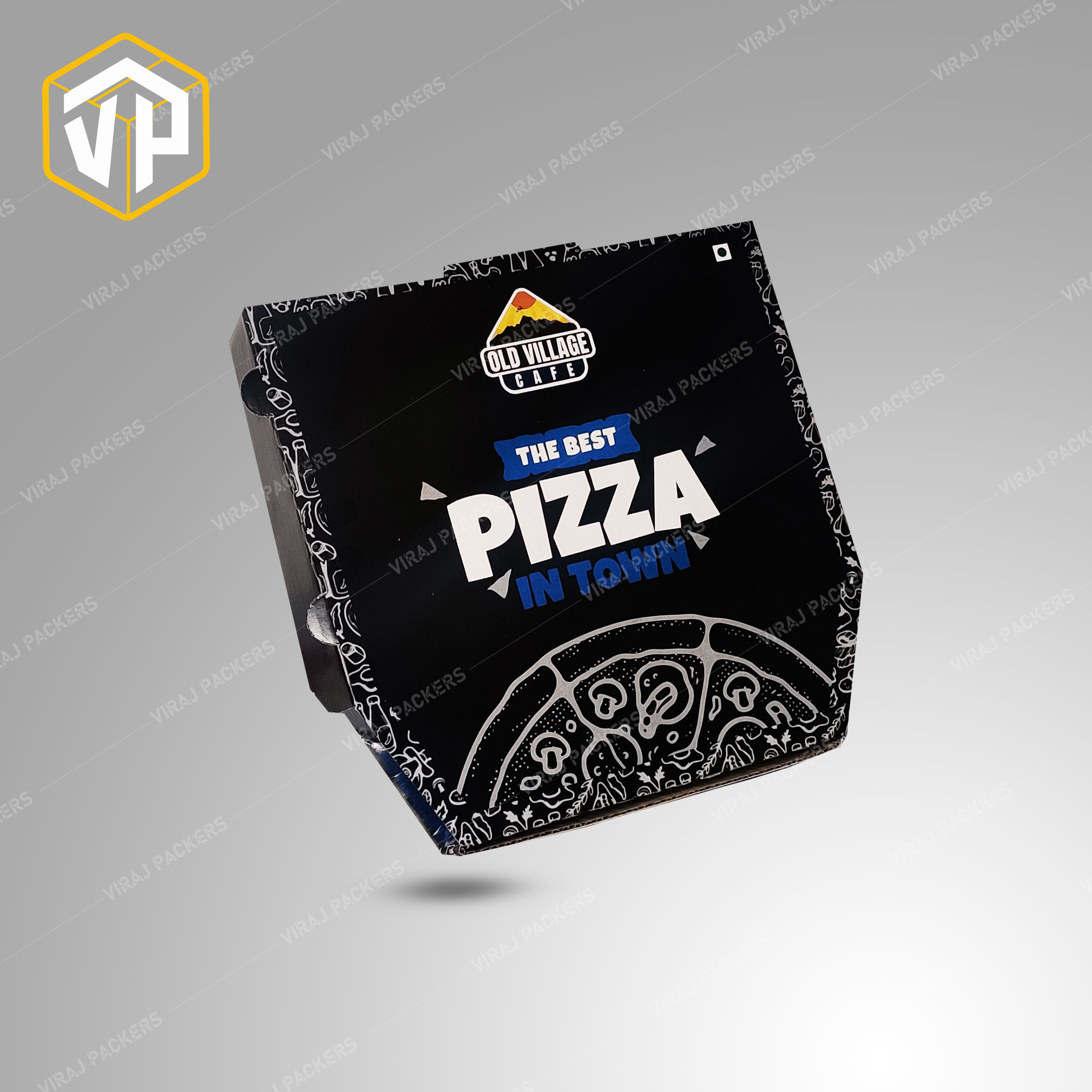 Eight Inch Diamond Pizza Packaging Boxes Manufacturer - Paper, 8 Inch Width, 8 Inch Length, Glossy Lamination , Eco-friendly, Customizable Design, Vibrant Uv Offset Printing