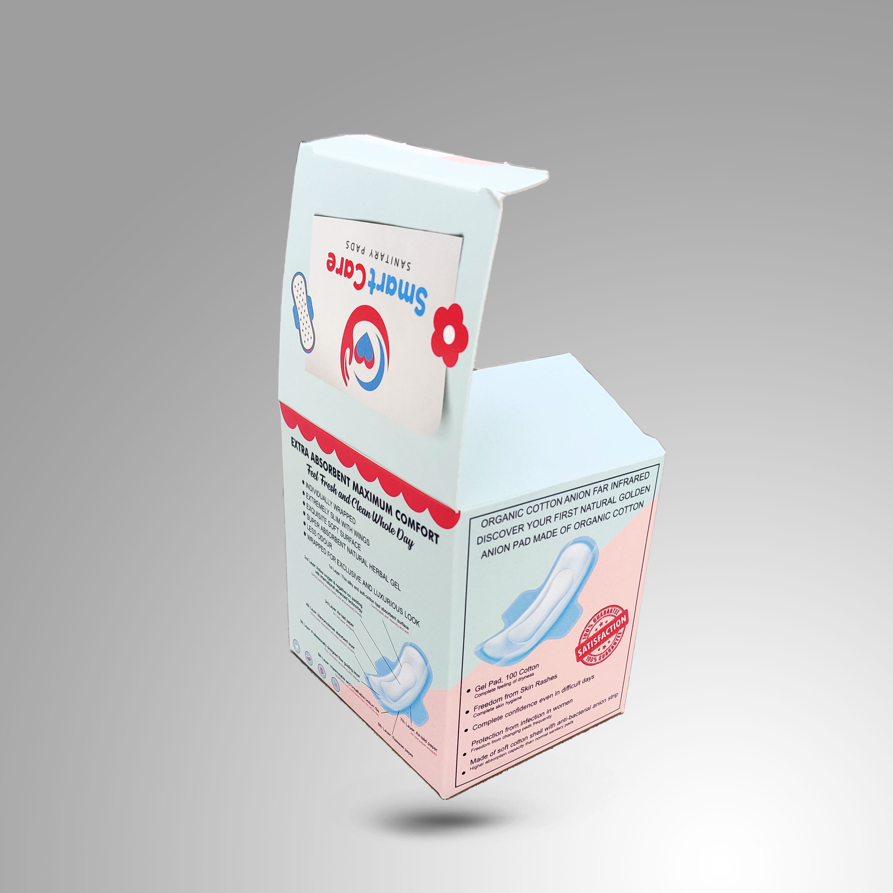 Custom Printed Sanitary Pads Packaging Boxes Manufacturer - Paper Material, Customized Size, Glossy Lamination, Uv Offset Printing - Eco-friendly, Vibrant Graphics, Brand Differentiation