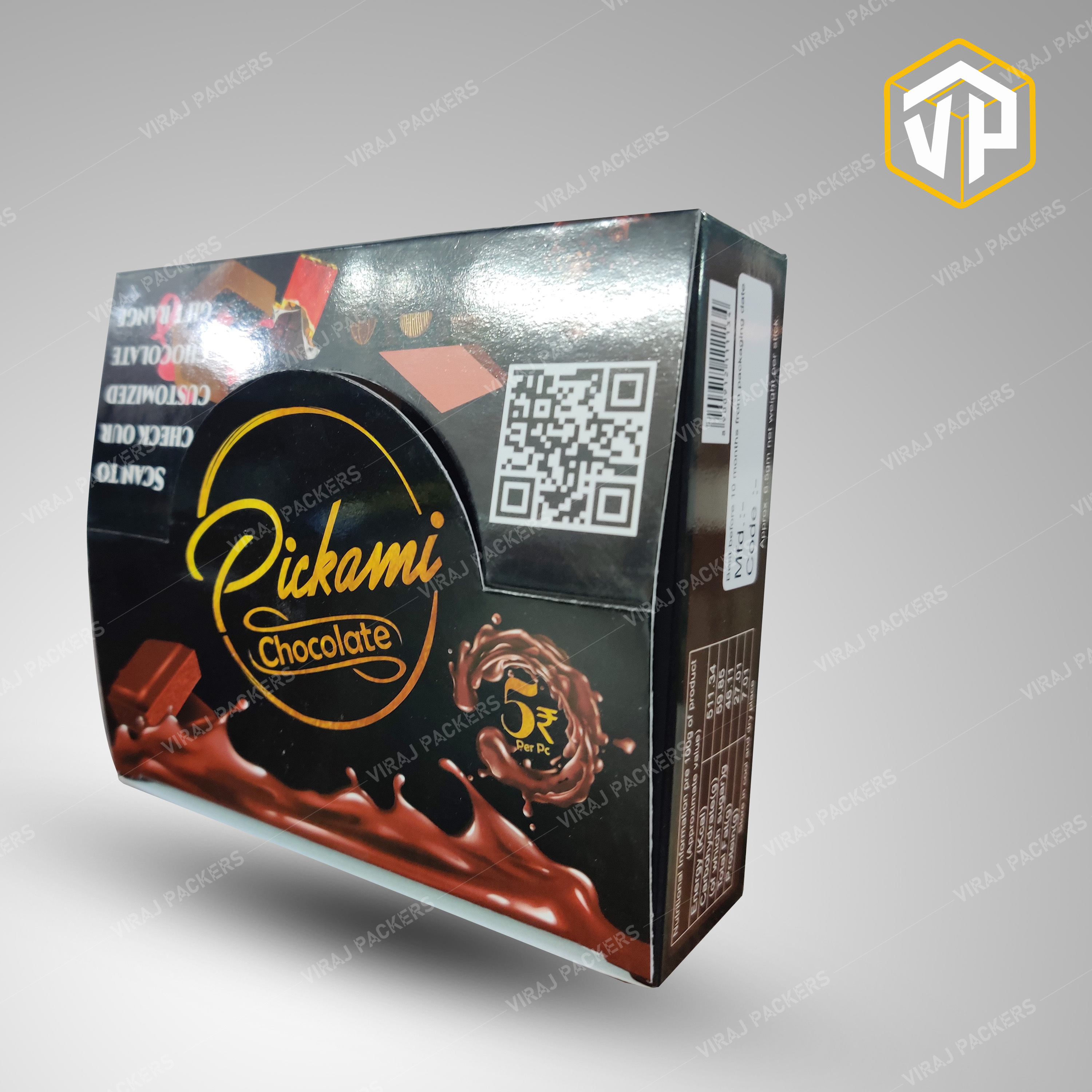 Custom Printed Chocolate Packaging Boxes - Paper, Customized Size, Glossy Lamination | Vibrant Uv Offset Printing, Eco-friendly Materials, Premium Branding