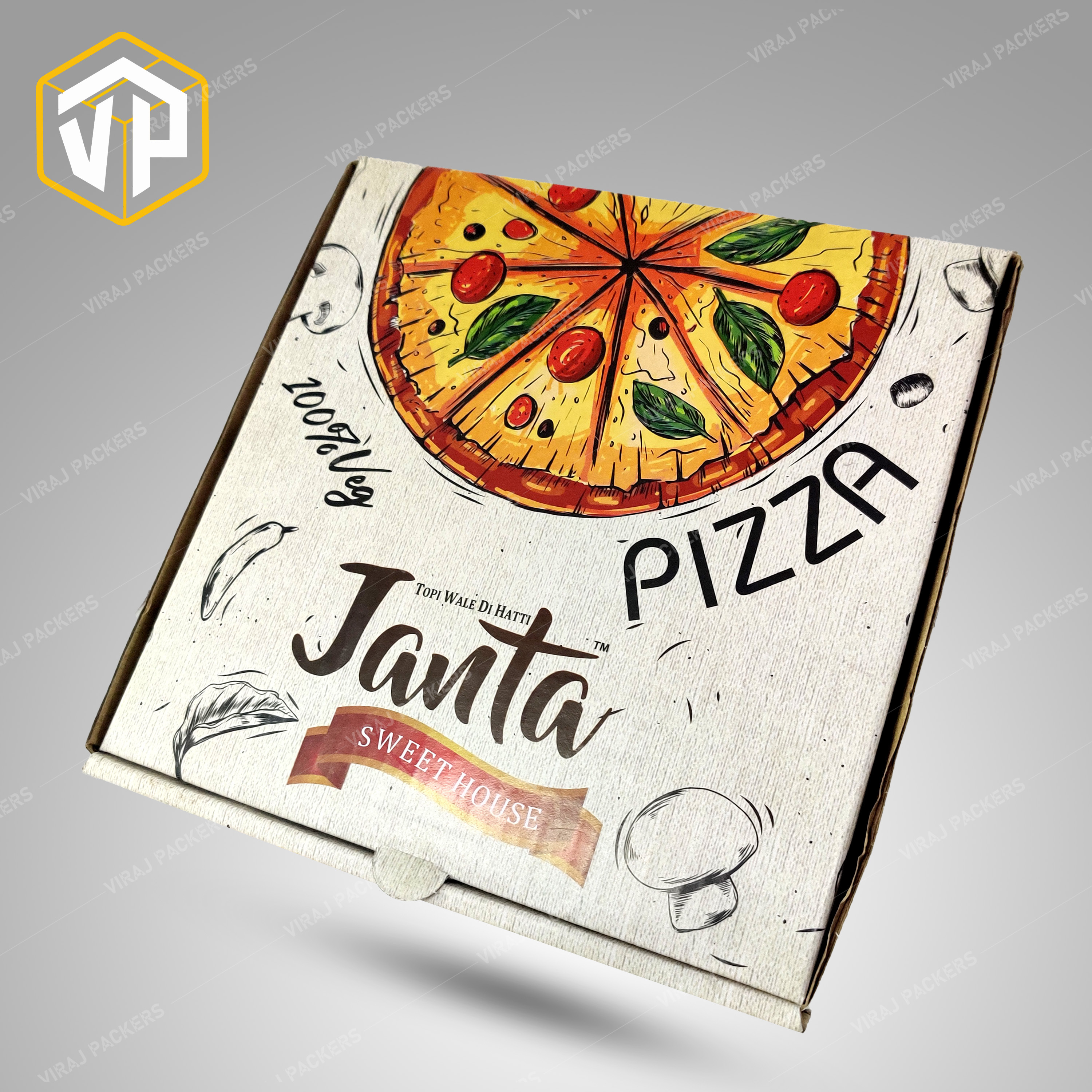 Seven Inch Pizza Packaging Box With Custom Printing - Durable Food-grade Paper Material, Customized Size & Design | Eco-friendly, Glossy Lamination, Uv Offset Printing
