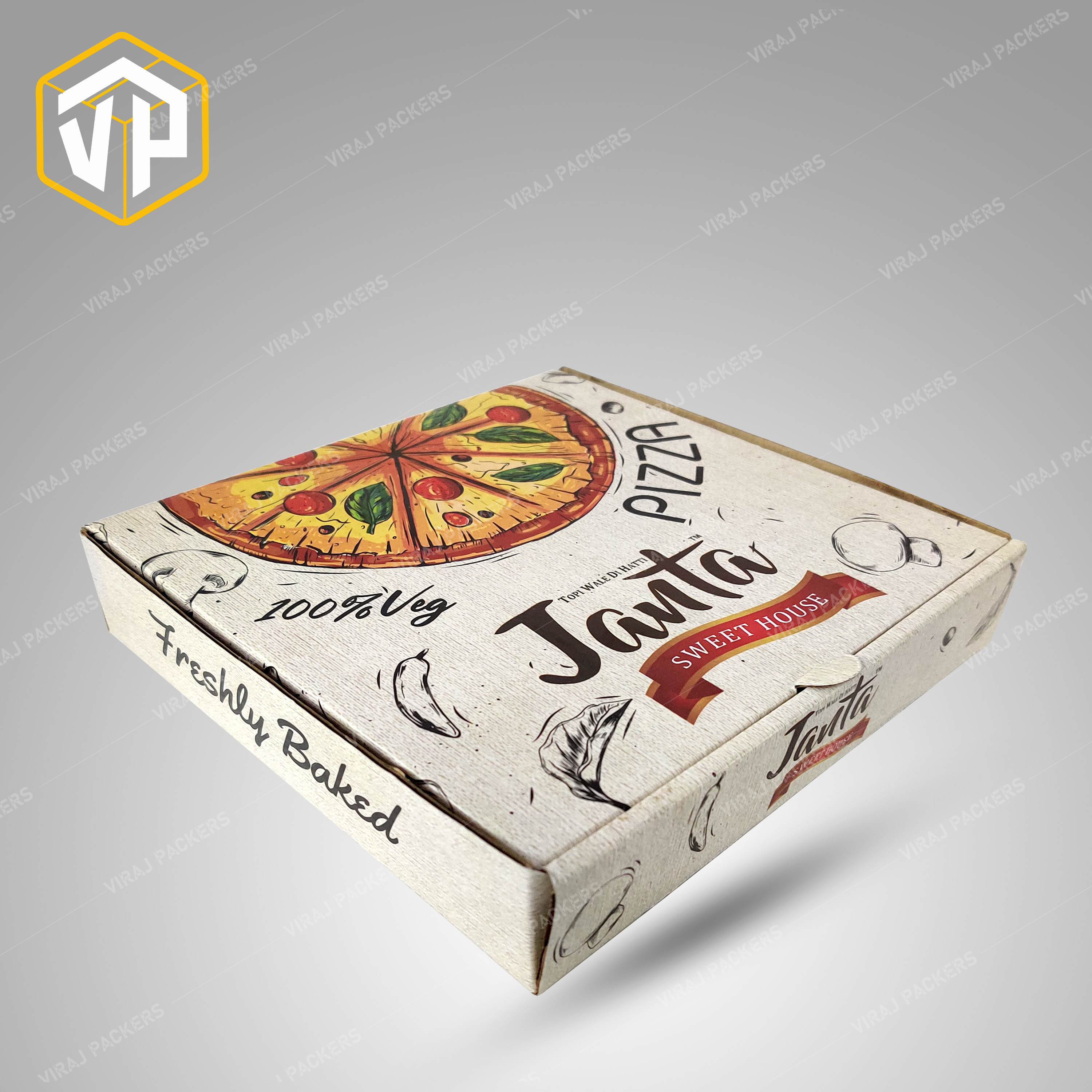 Seven Inch Pizza Packaging Box With Custom Printing - Durable Food-grade Paper Material, Customized Size & Design | Eco-friendly, Glossy Lamination, Uv Offset Printing