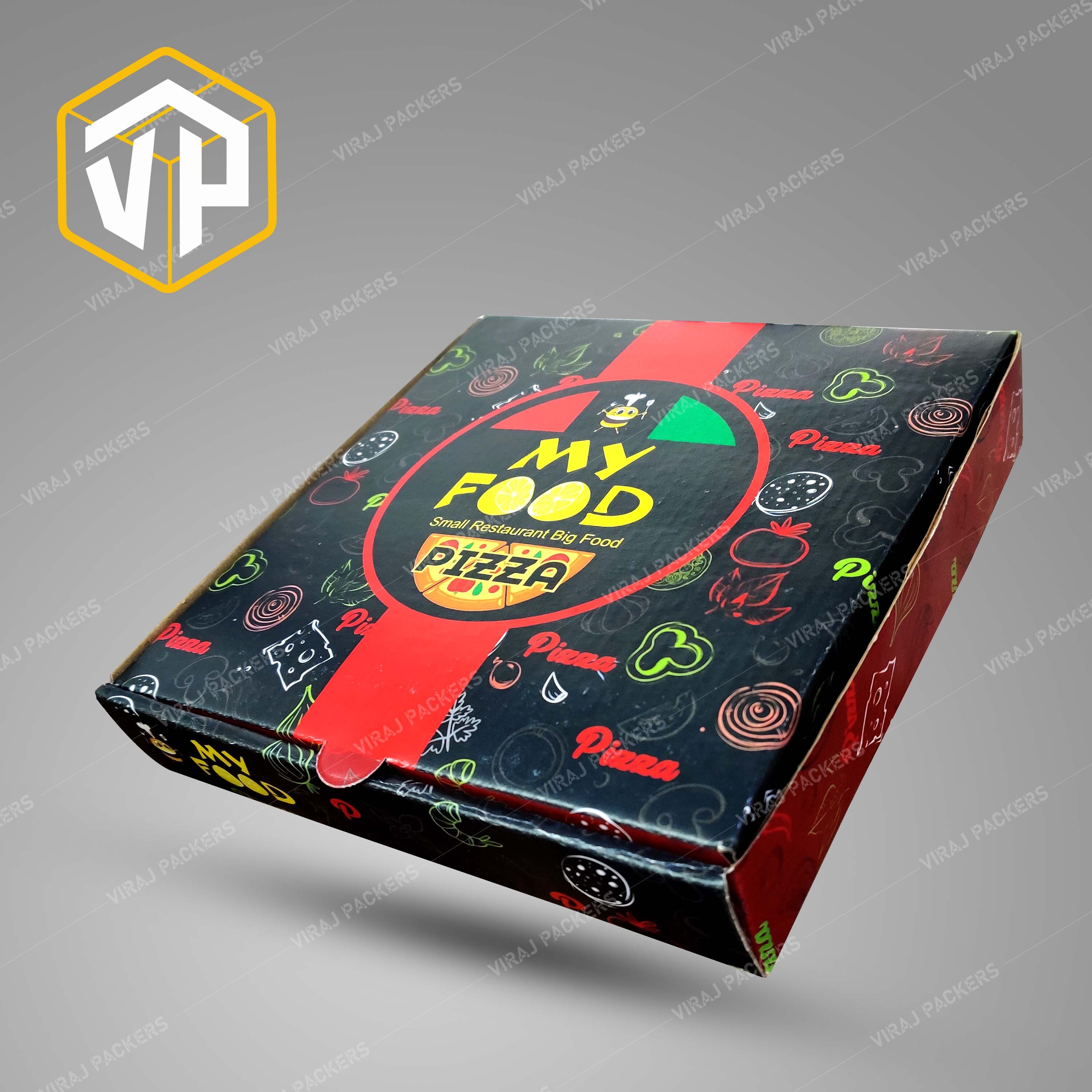 11 Inch Custom Printed Square Pizza Packaging Box - Paper Material, 11x11x1.5 Inches, Glossy Lamination | Customizable Designs, Eco-friendly Options