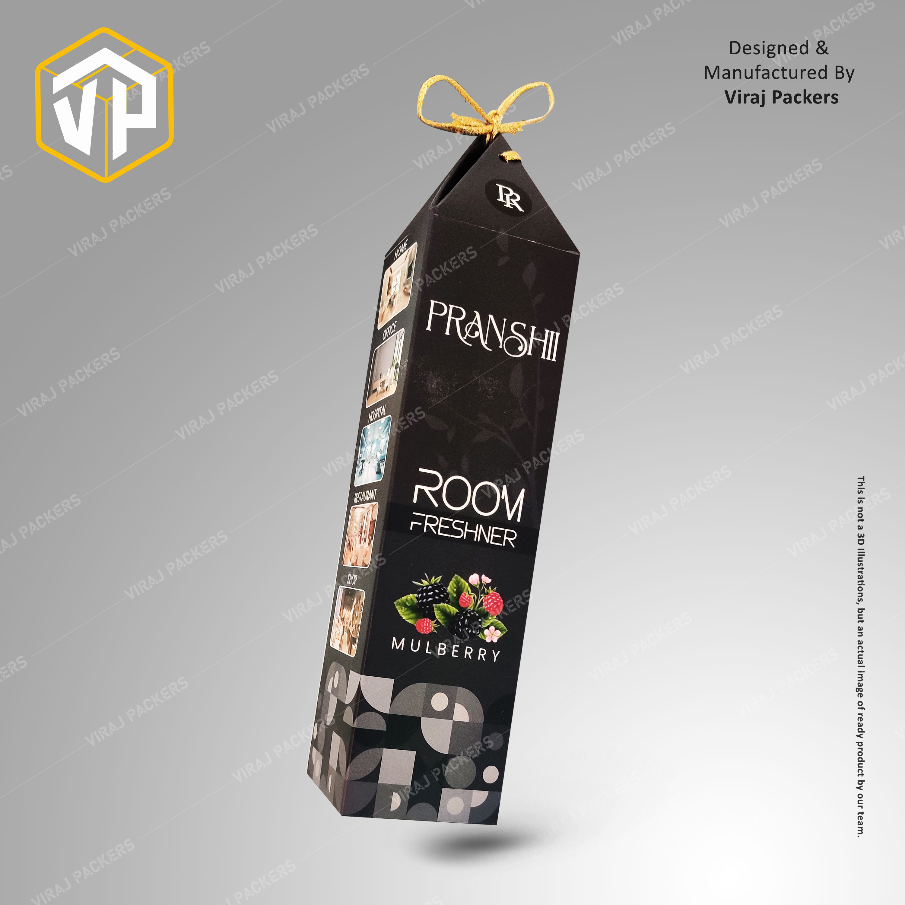 Room Freshner Premium Packaging Box - Paper Material, Customized Size , Glossy Lamination With Eco-friendly Options For Stylish Branding
