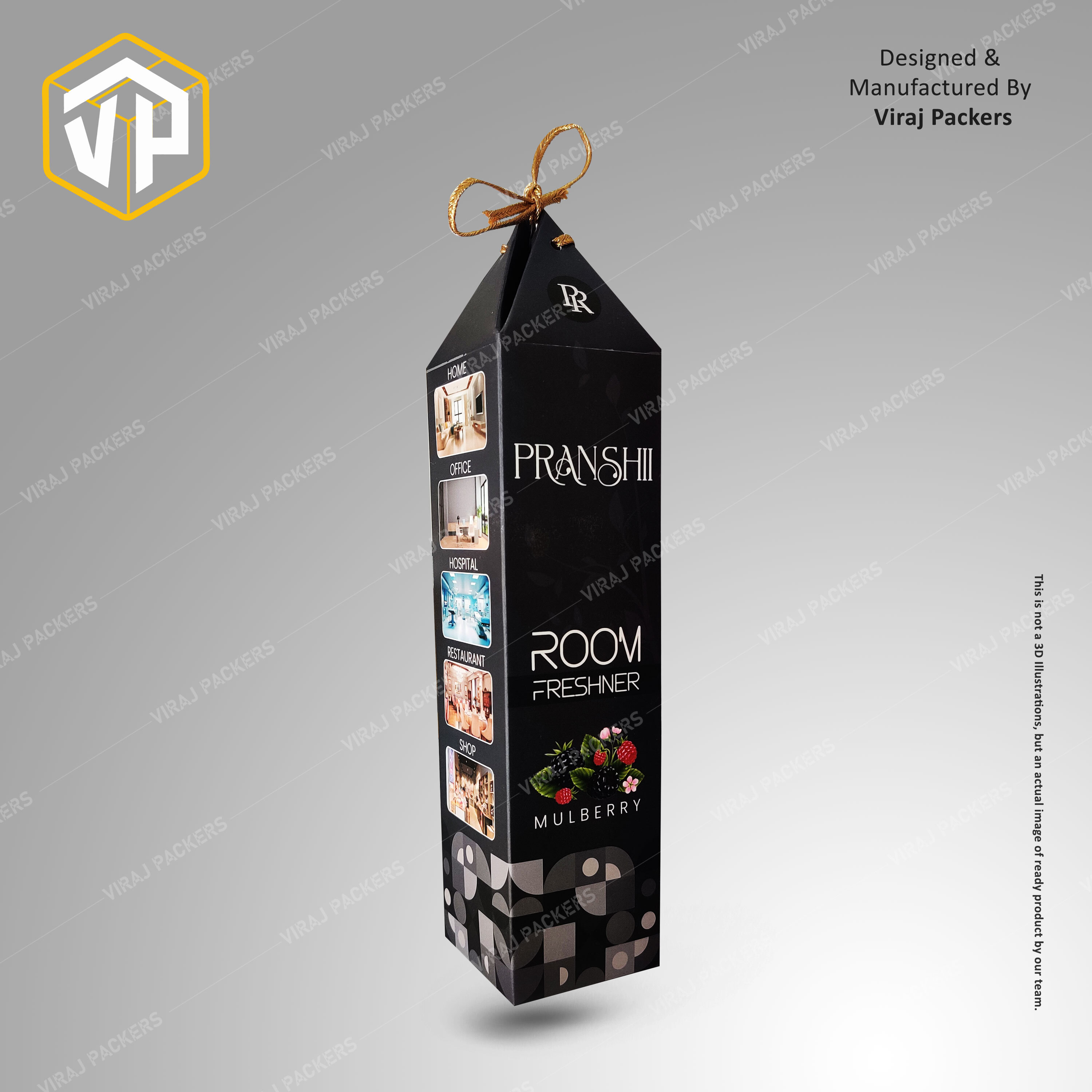 Room Freshner Premium Packaging Box - Paper Material, Customized Size , Glossy Lamination With Eco-friendly Options For Stylish Branding
