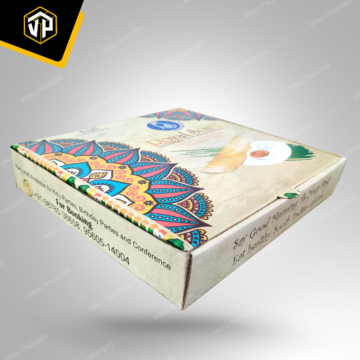 Premium Custom Printed Masala Dosa Packaging Box - Food-grade Paper, Customized Size, Glossy Lamination , Uv Offset Printing For Enhanced Brand Presentation