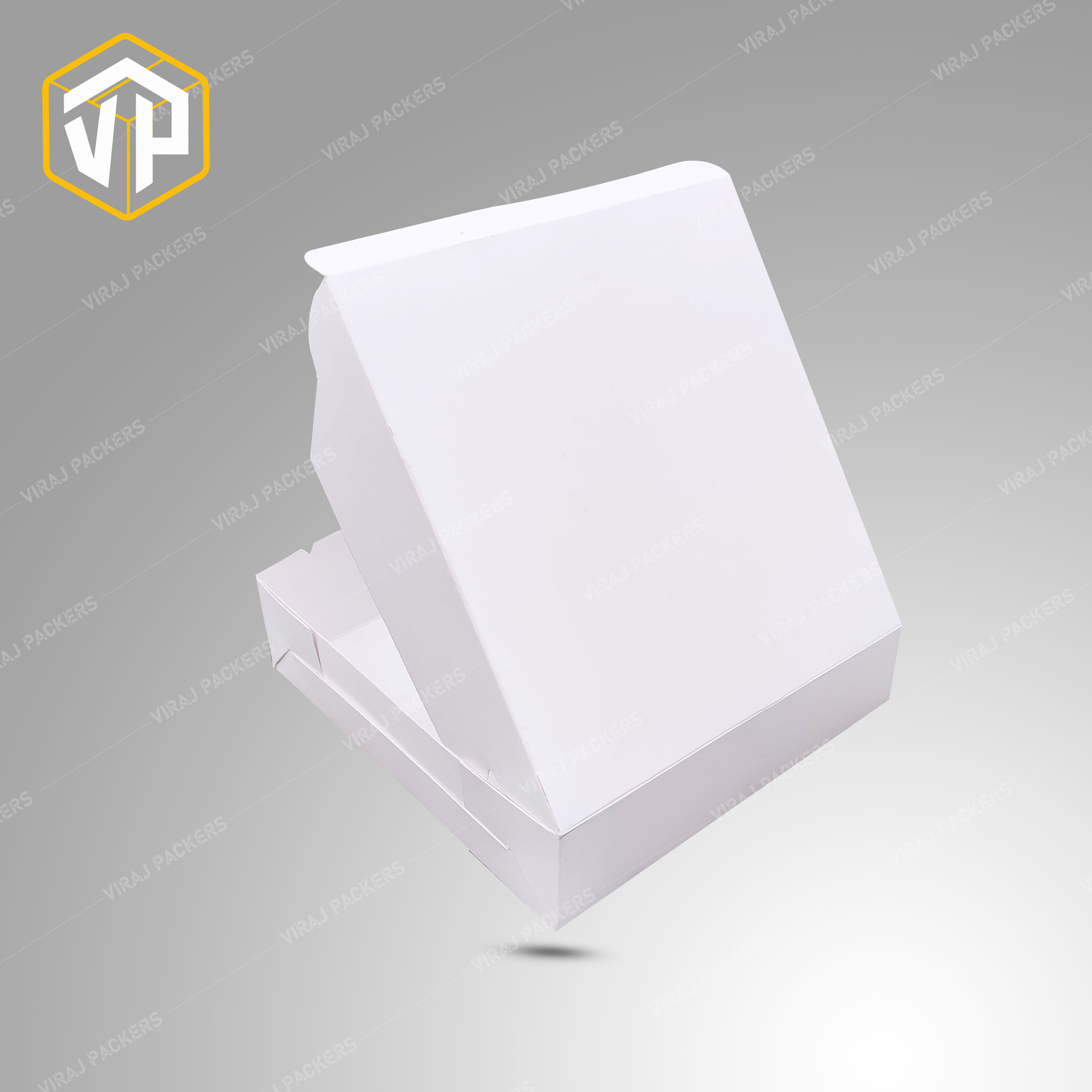 Paper Sandwich Packaging Box Manufacturer - Eco-friendly Paper, 6.75x6.75x1.75 Inches, Glossy Lamination, Customizable Design For Secure Sandwich Presentation