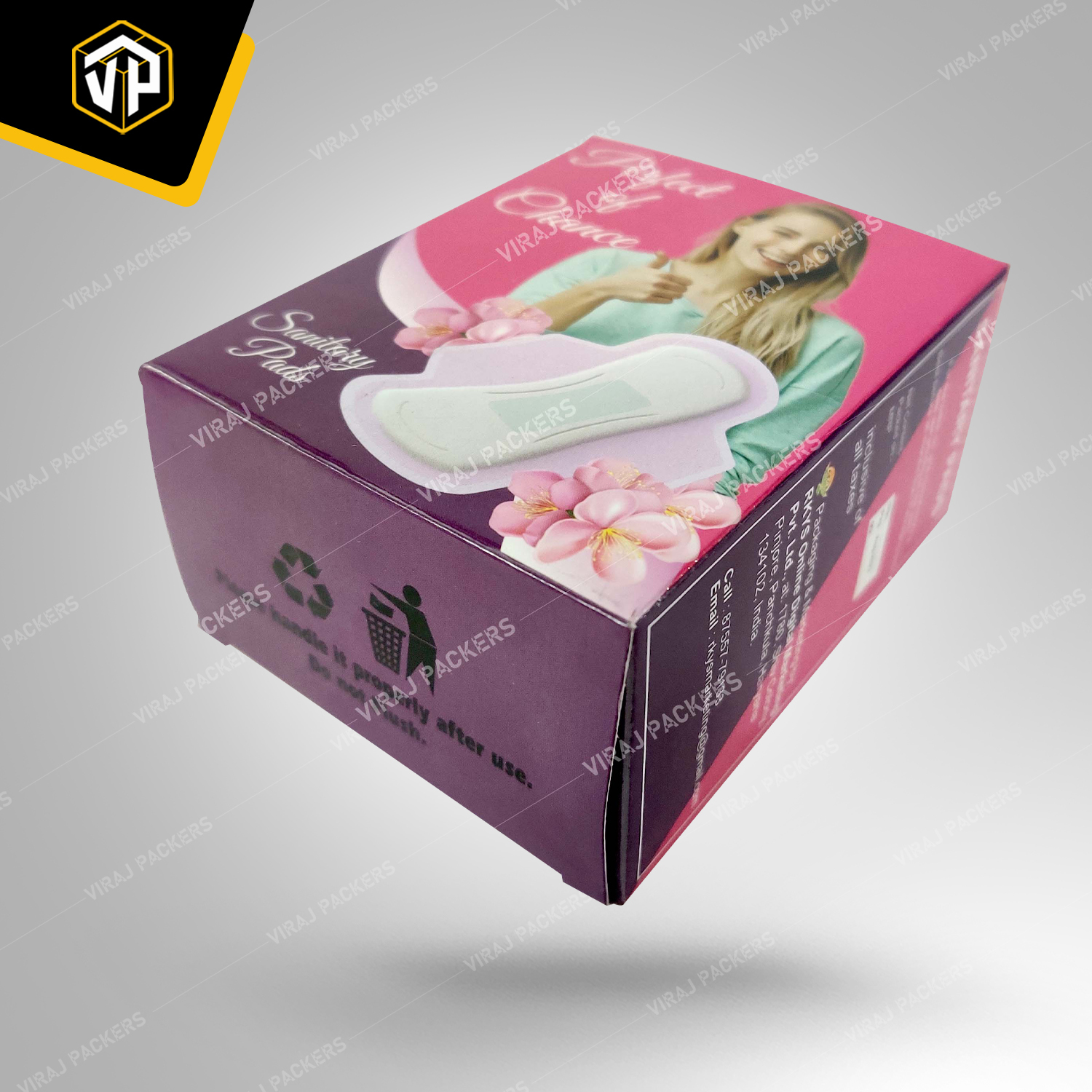 Customize Printed Sanitary Pads Packaging Box - Paper Material, Customized Size , Glossy Lamination With Uv Offset Printing Features For Secure Storage