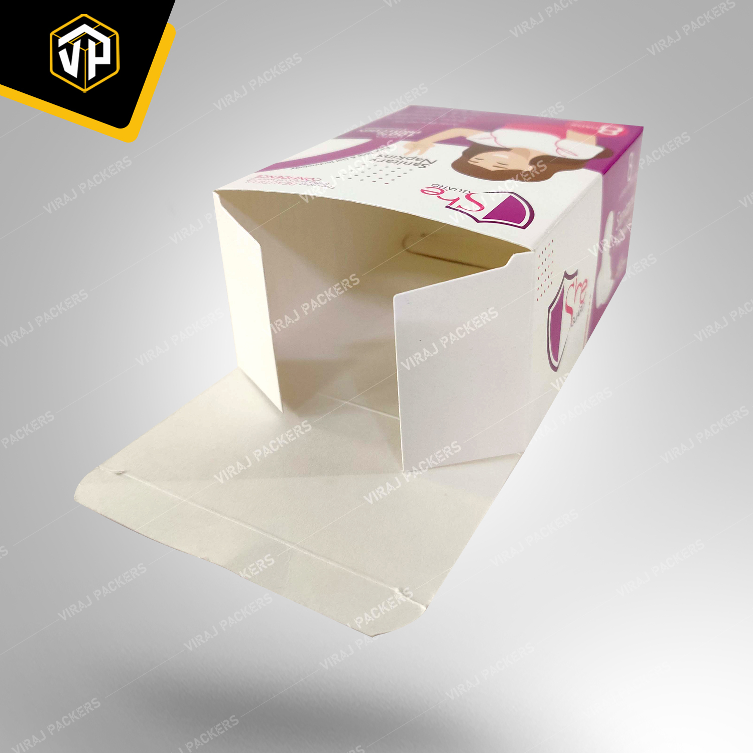 Sanitary Napkins Customized Packaging Boxes - Paper Material, Customized Size, Glossy Lamination, Uv Offset Printing, Secure & Trustworthy Presentation