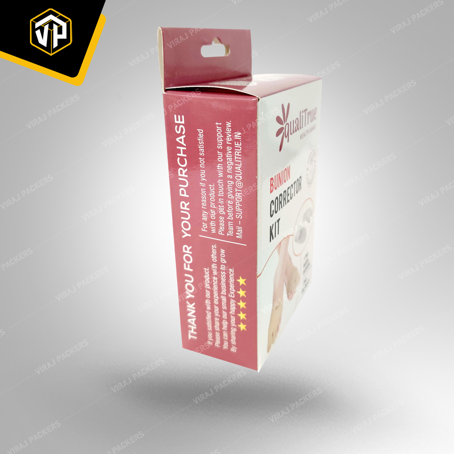 Bunion Corrector Kit With Customized Printing - High-quality Materials, Custom Size And Design, Glossy Lamination Finishing, Uv Offset Printing