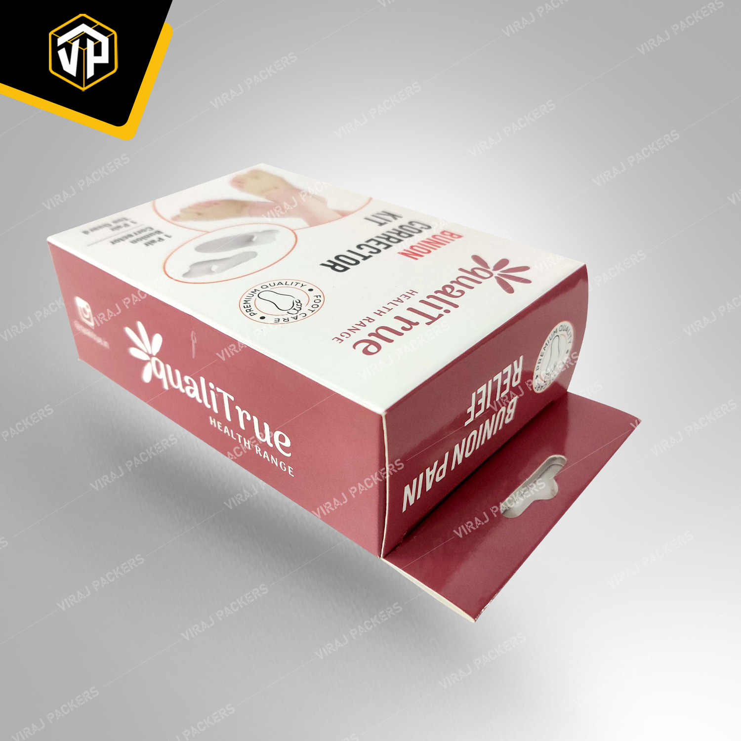 Bunion Corrector Kit With Customized Printing - High-quality Materials, Custom Size And Design, Glossy Lamination Finishing, Uv Offset Printing