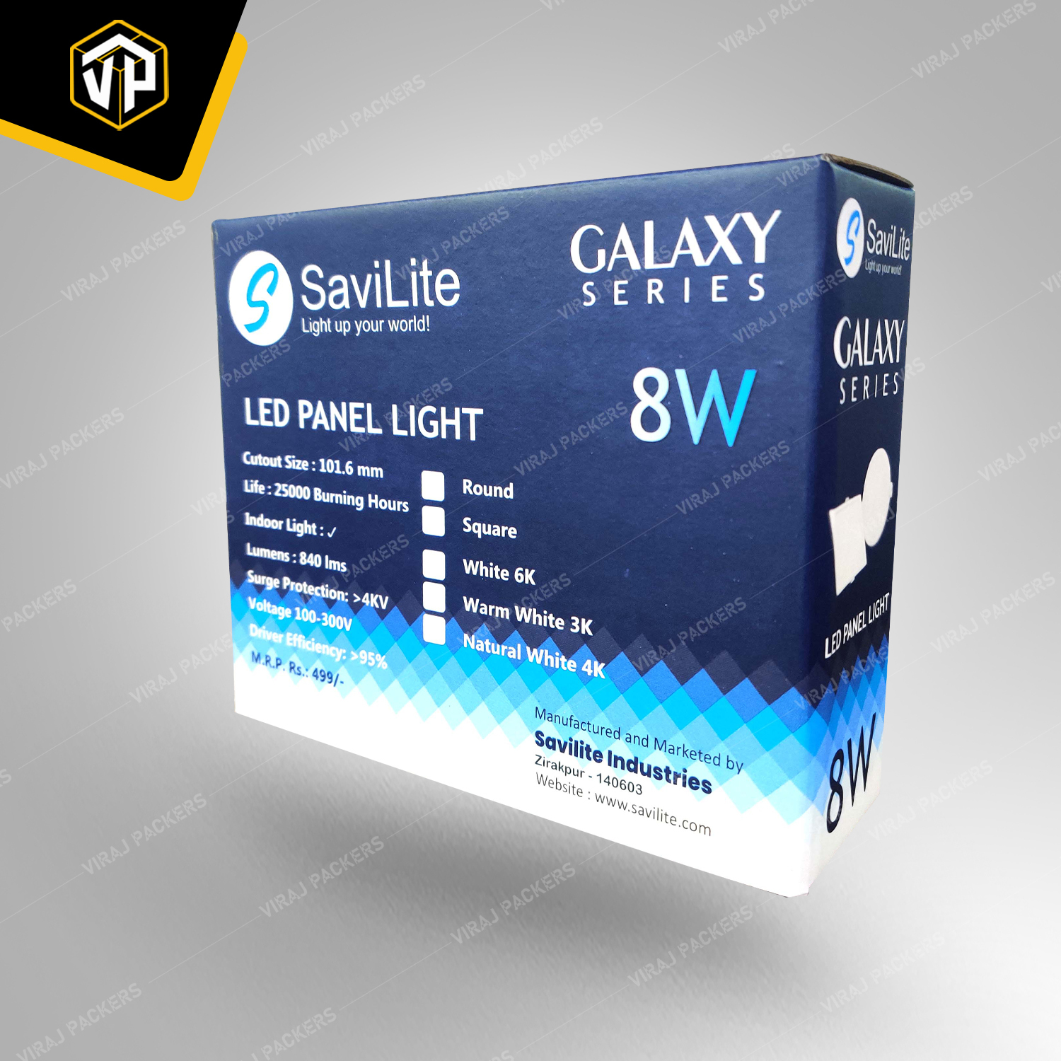 Customized Led Panel Light Packaging Box - Paper Material, Customized Size, Rectangular Shape, Glossy Lamination Finish | Uv Offset Printing, Professional Brand Presentation