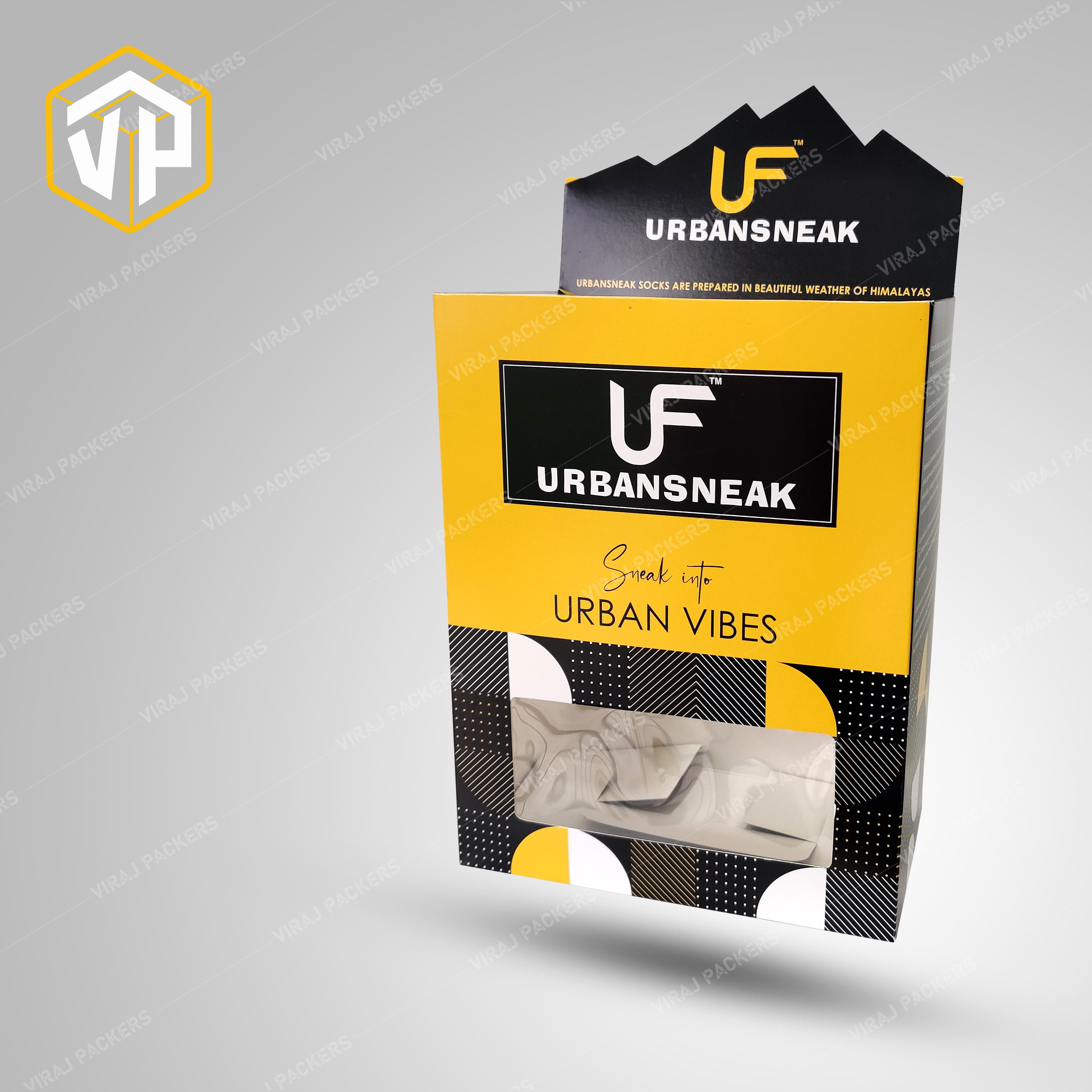 Premium Multicolor Sock Packaging Box With Display - High-quality Material, Customizable Size And Design , Glossy Laminate Finish For Stylish Protection