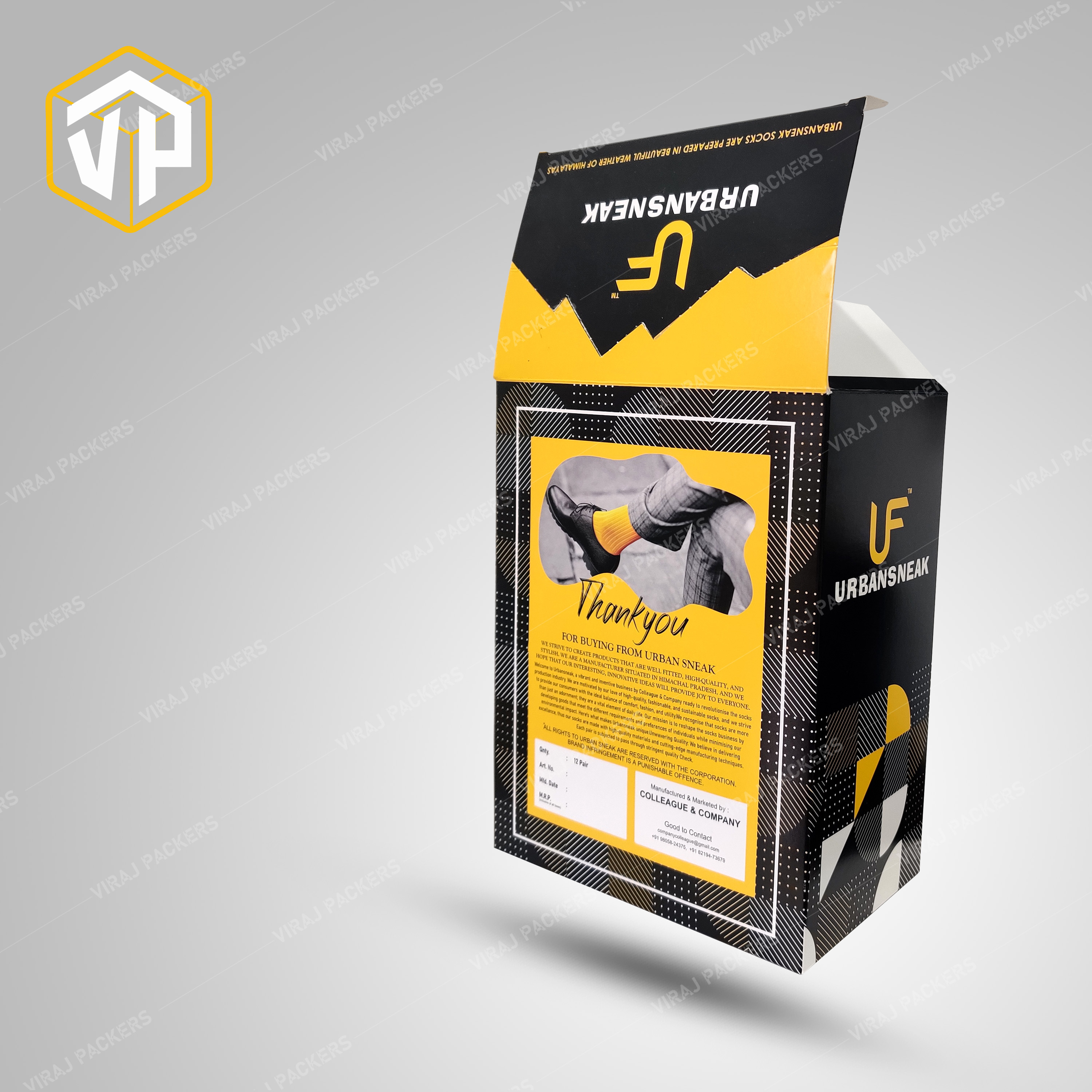 Premium Multicolor Sock Packaging Box With Display - High-quality Material, Customizable Size And Design , Glossy Laminate Finish For Stylish Protection