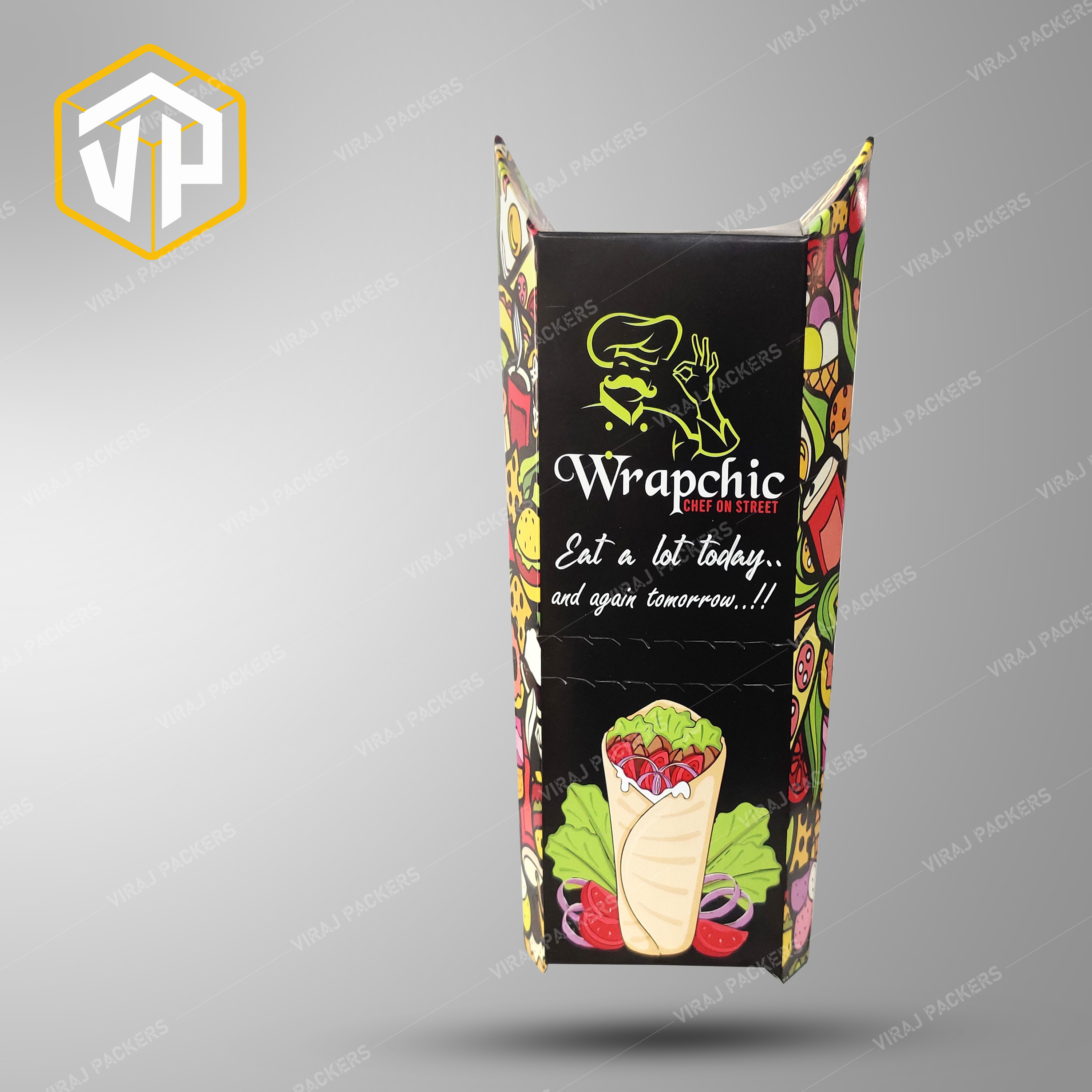Premium Wrap Packaging Box - Food-grade Material , Customizable Size And Design For Professional Presentation Of Wraps And Food Items