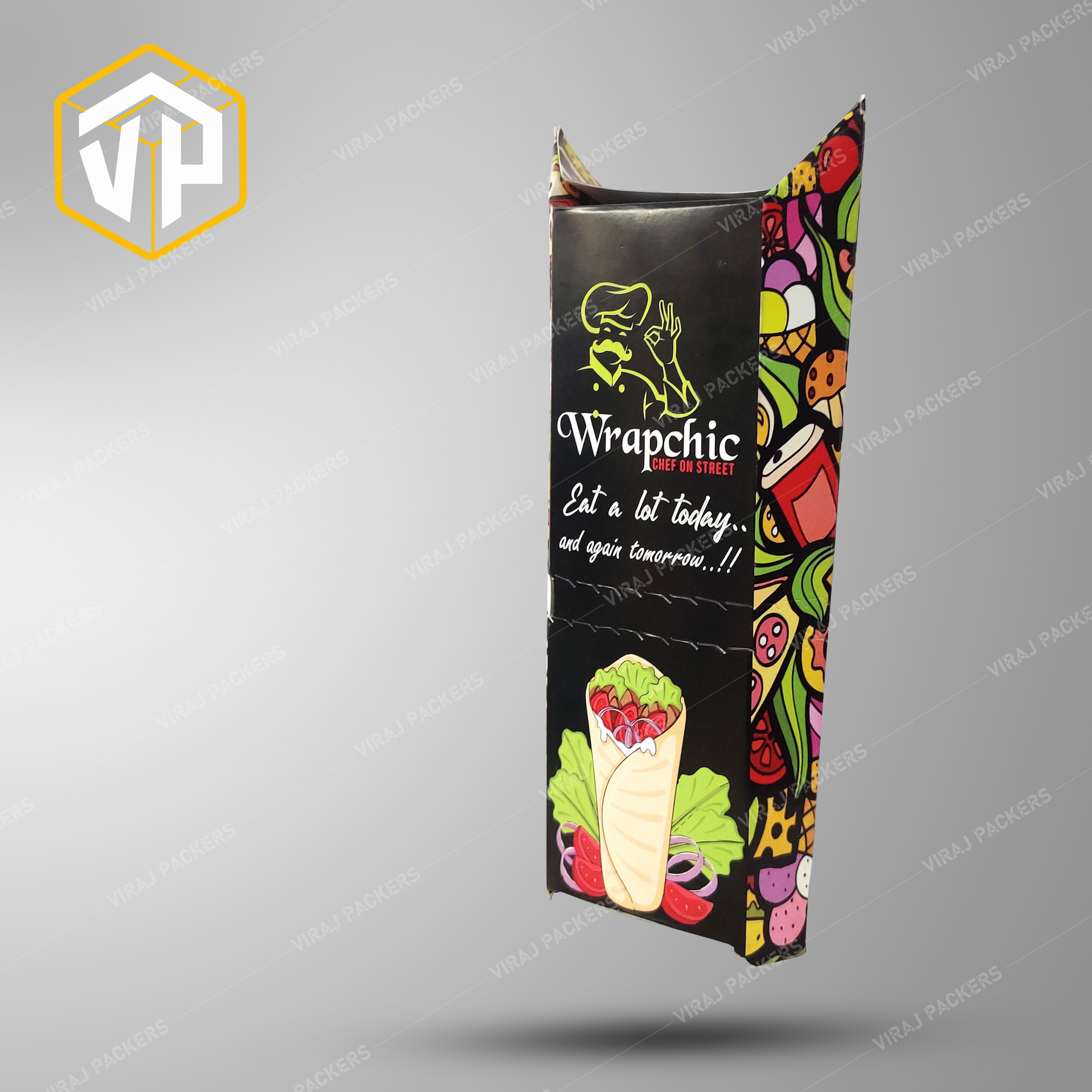 Premium Wrap Packaging Box - Food-grade Material , Customizable Size And Design For Professional Presentation Of Wraps And Food Items