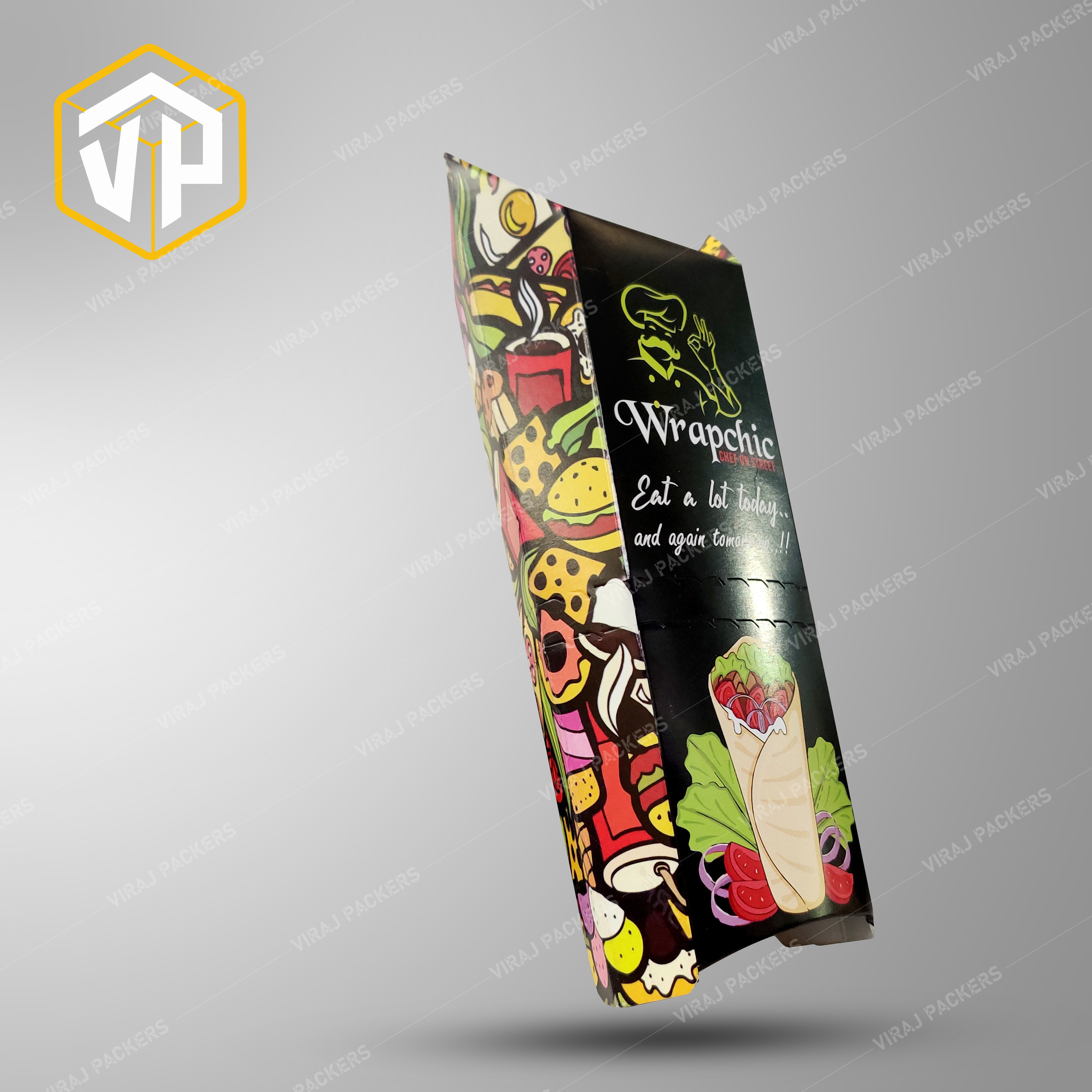 Premium Wrap Packaging Box - Food-grade Material , Customizable Size And Design For Professional Presentation Of Wraps And Food Items