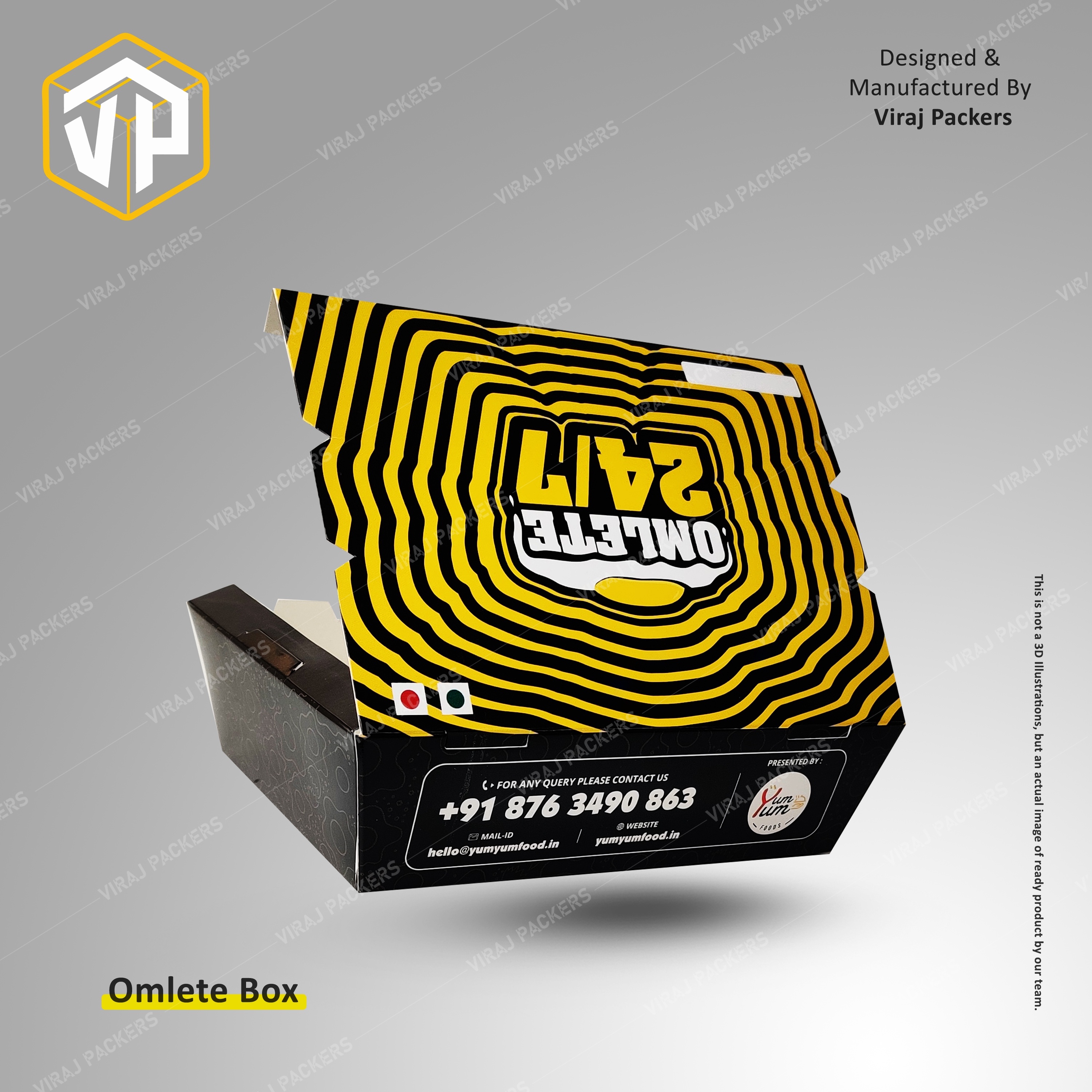 Omlet Packaging Box - Durable Food-grade Material | Customizable Size, Design, And Printing Options For Professional Presentation